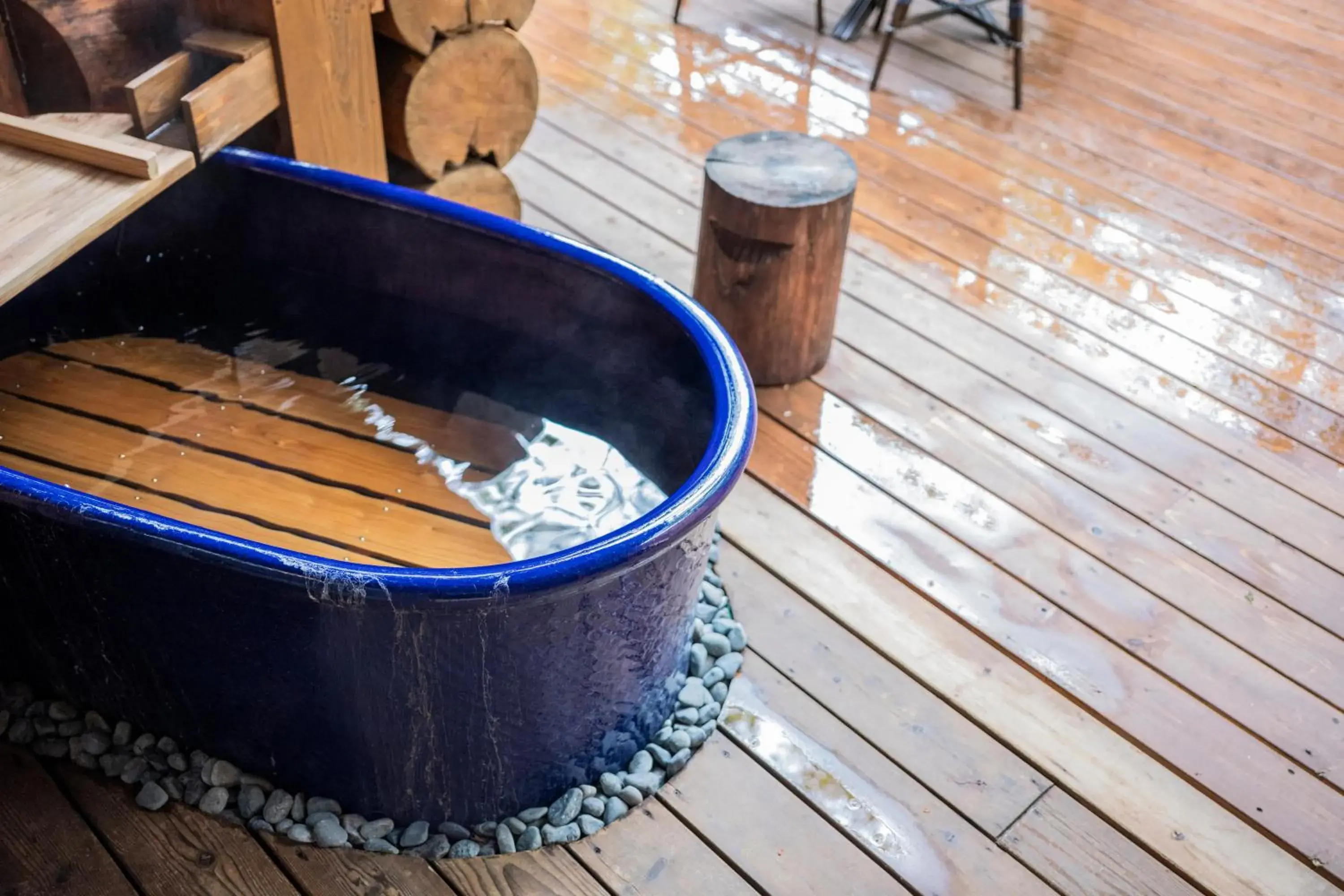 Open Air Bath in Hatcho no Yu Hot Spring Ryokan