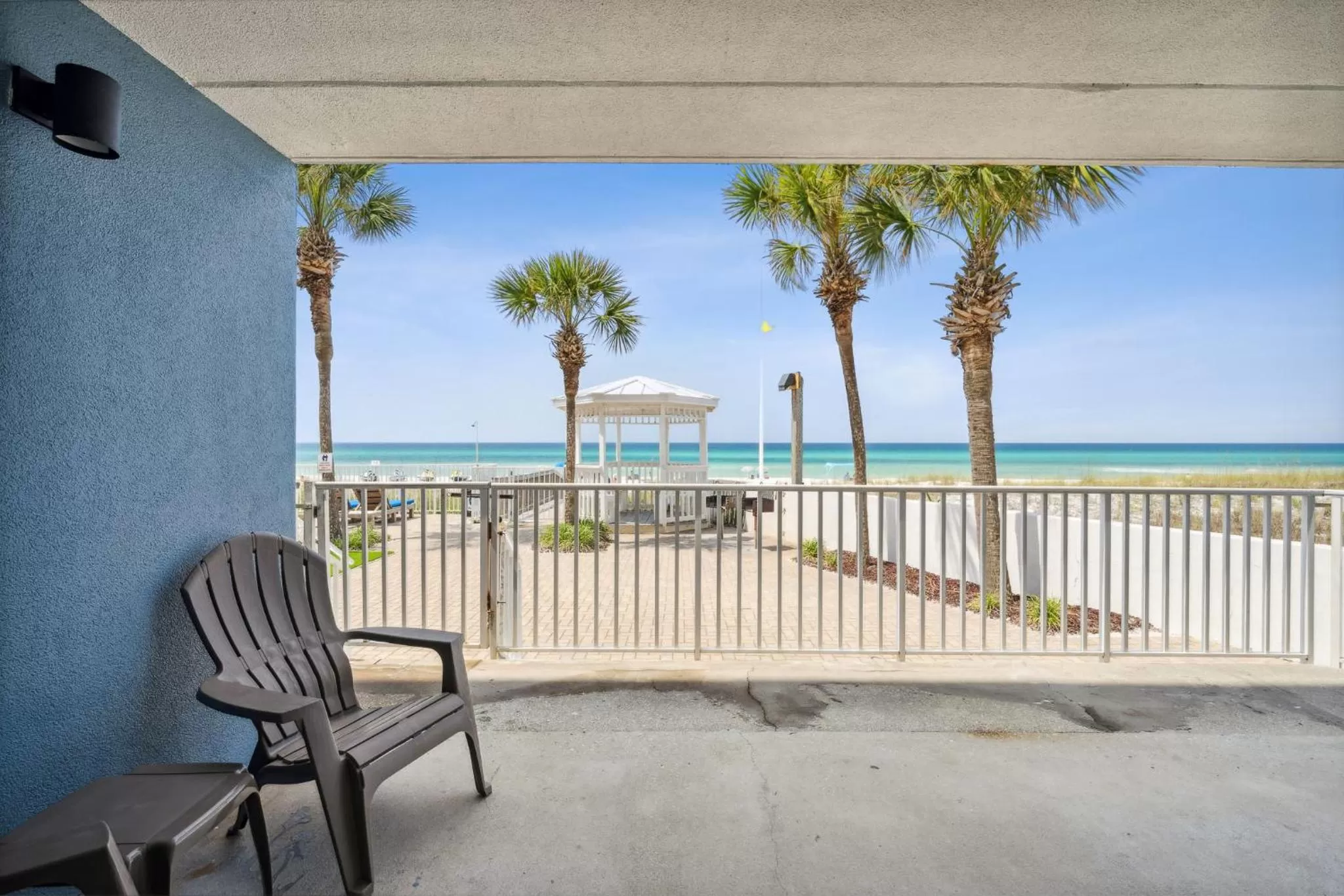 Patio in Sugar Sands Beachfront Hotel, a By The Sea Resort