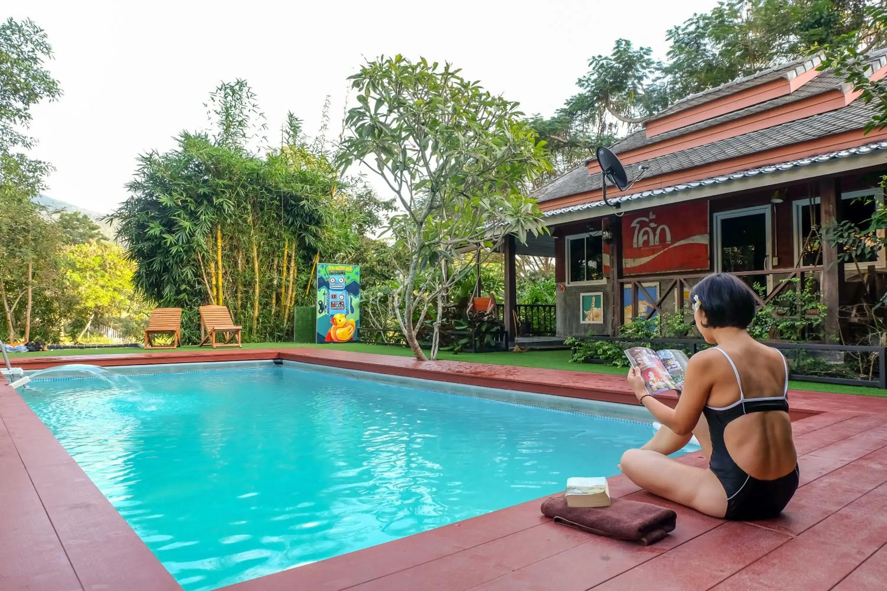 Balcony/Terrace, Swimming Pool in Sawasdeepai River Resort