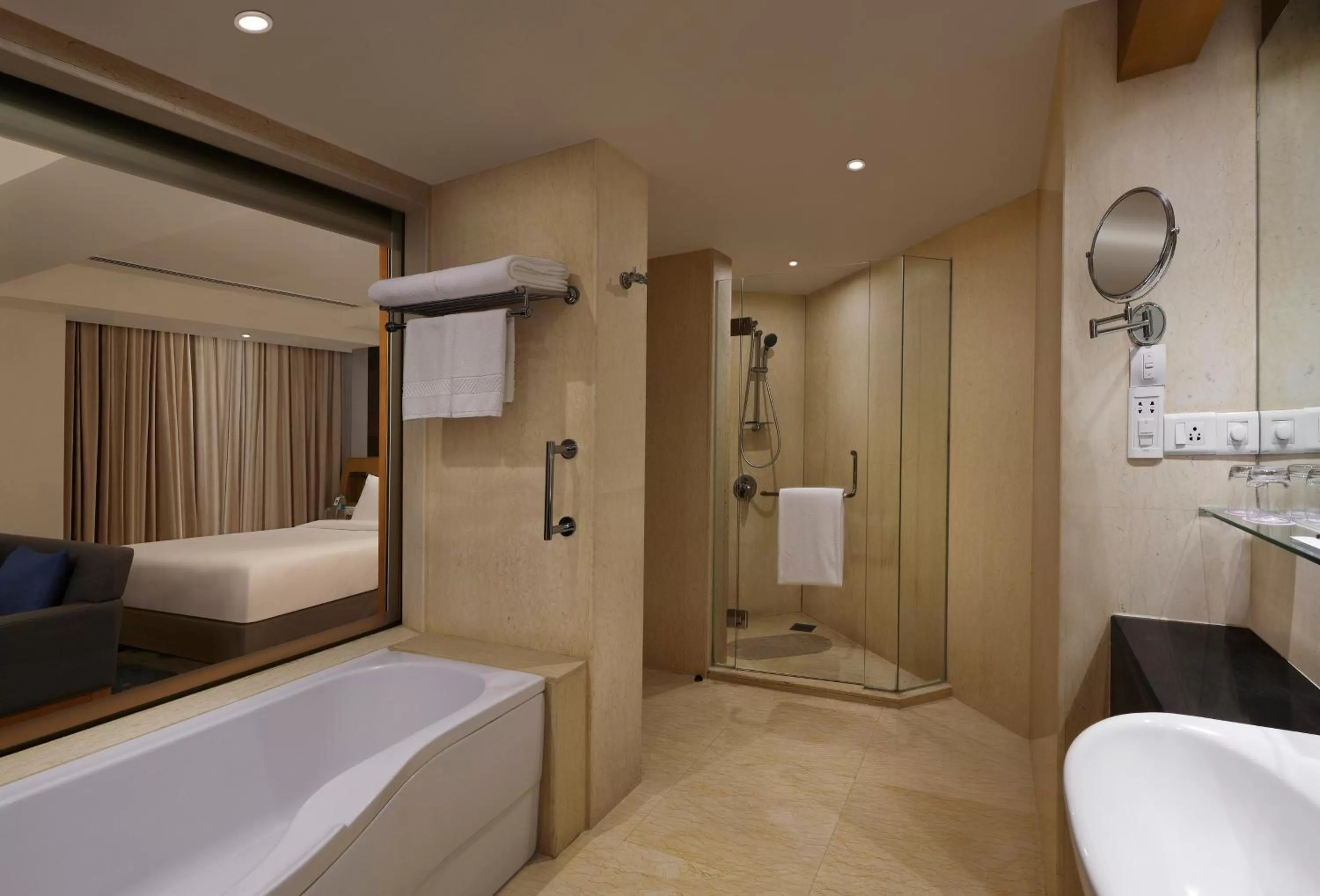 Bathroom, Bed in Novotel Hyderabad Convention Centre