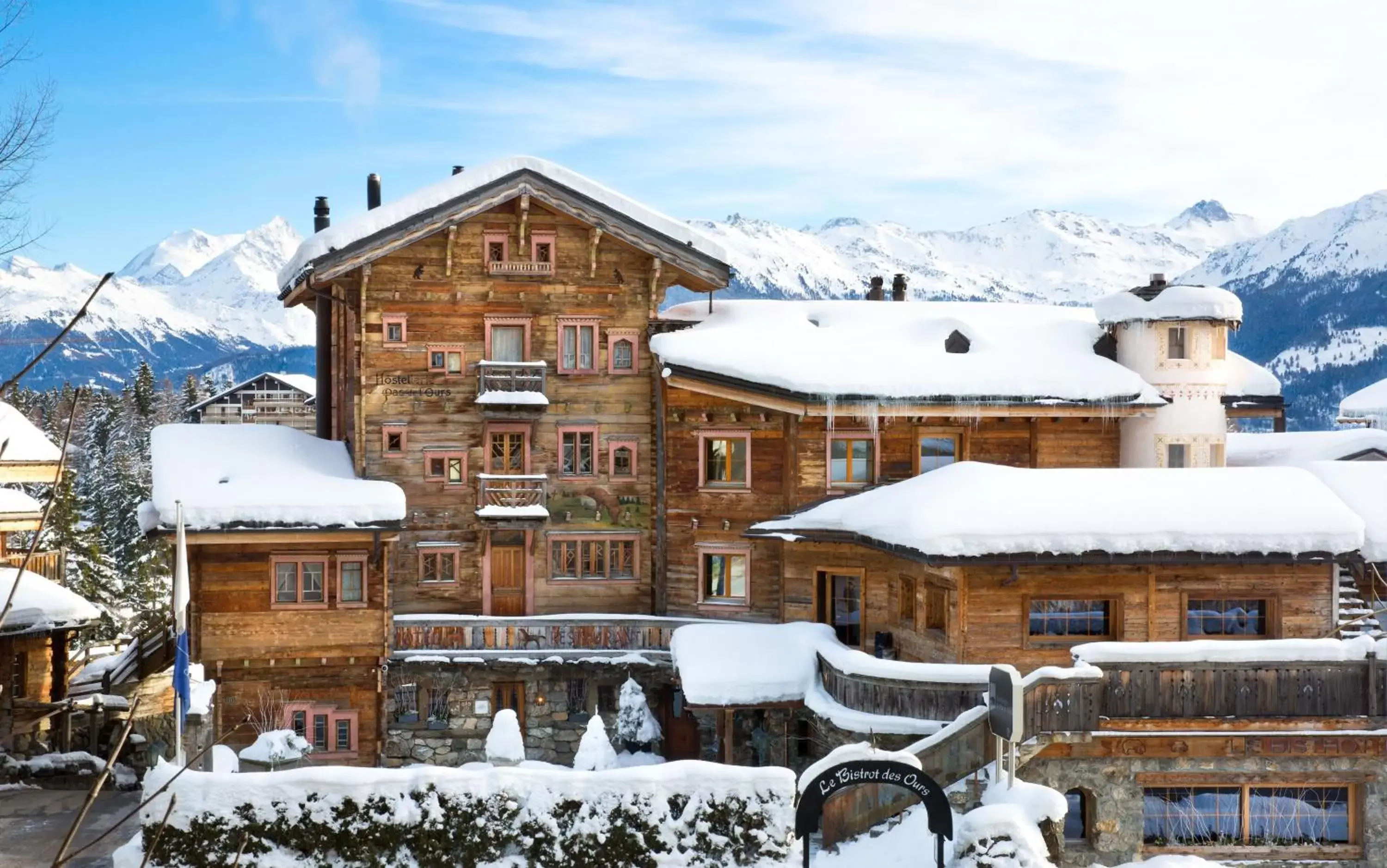 Property building, Winter in Hostellerie du Pas de l'Ours "Relais et Châteaux"