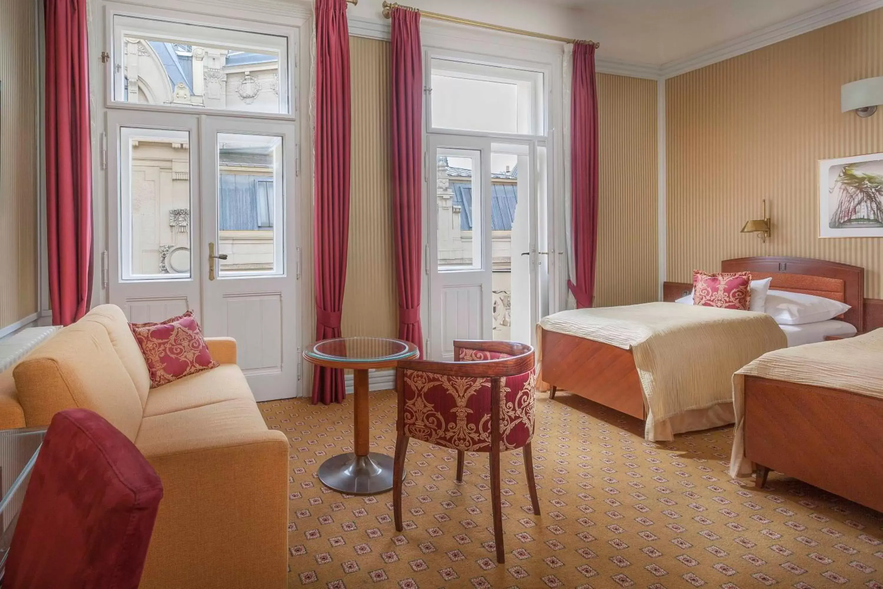 Balcony/Terrace, Seating Area in Hotel Paris Prague