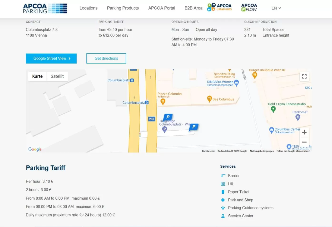 Parking in Kolbeck Rooms