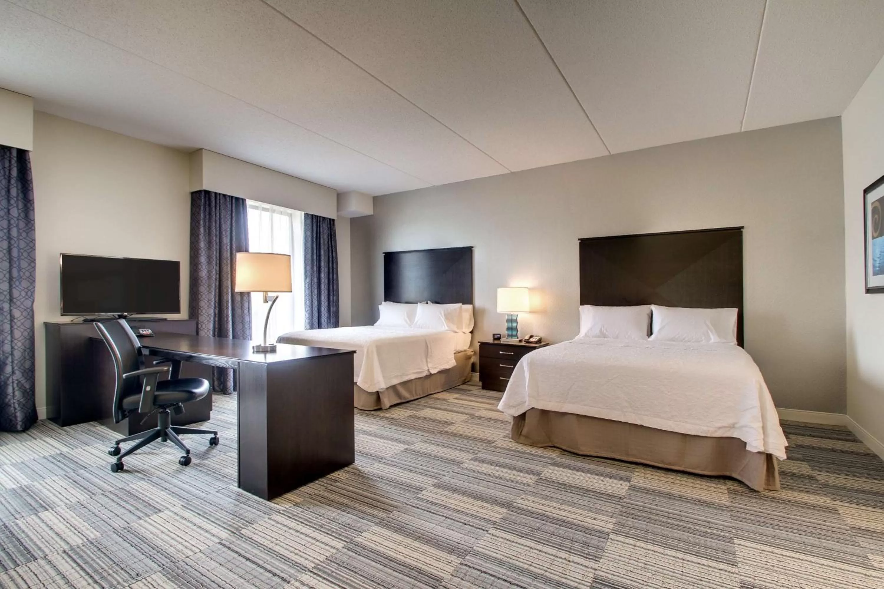 Bed in Hampton Inn & Suites Greenville Airport
