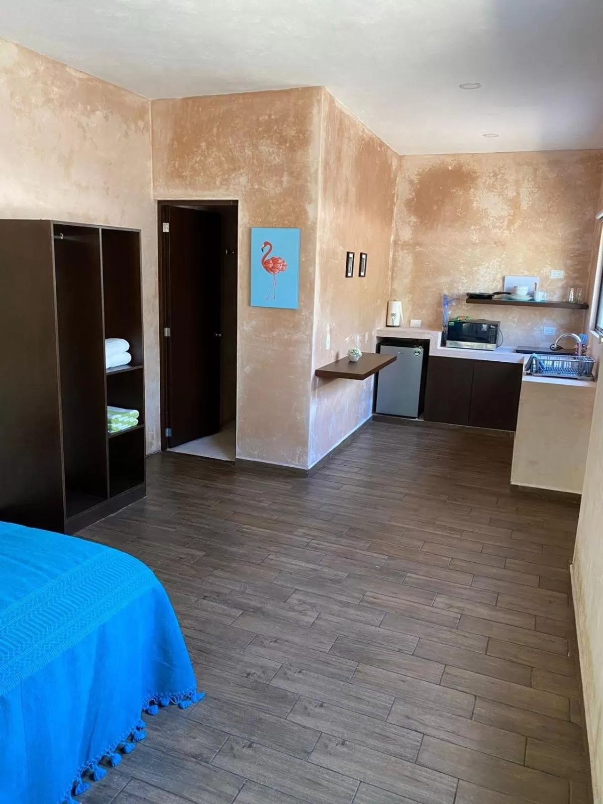 Kitchen or kitchenette, Bed in Hotelito YUM KAAX