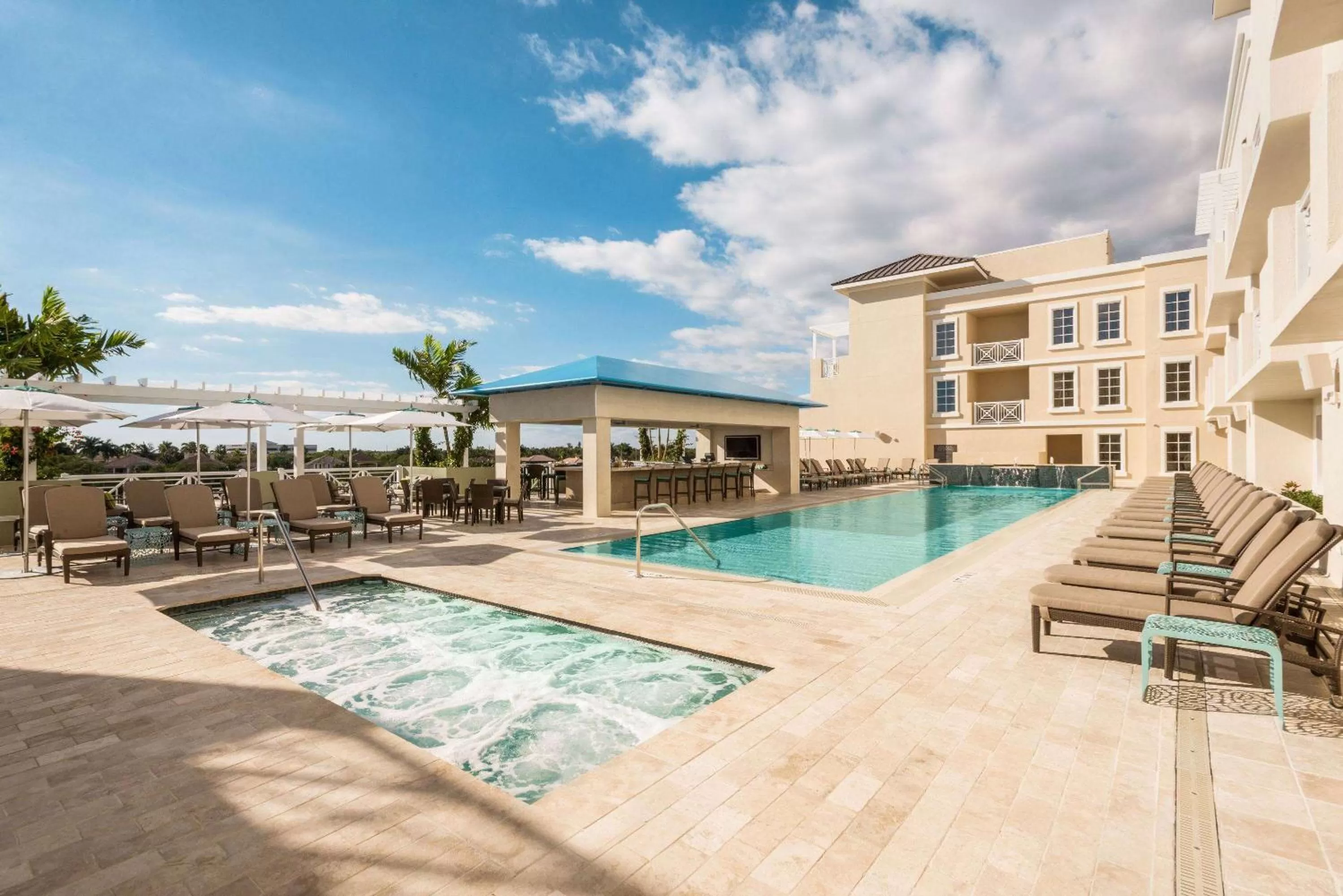 Pool view in Wyndham Grand Jupiter at Harbourside Place