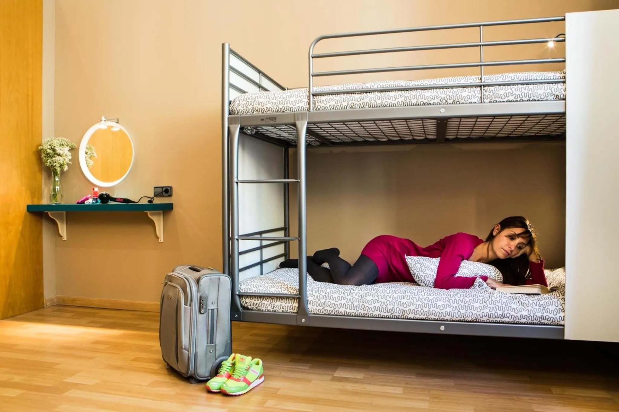 Decorative detail, Bed in Born Barcelona Hostel