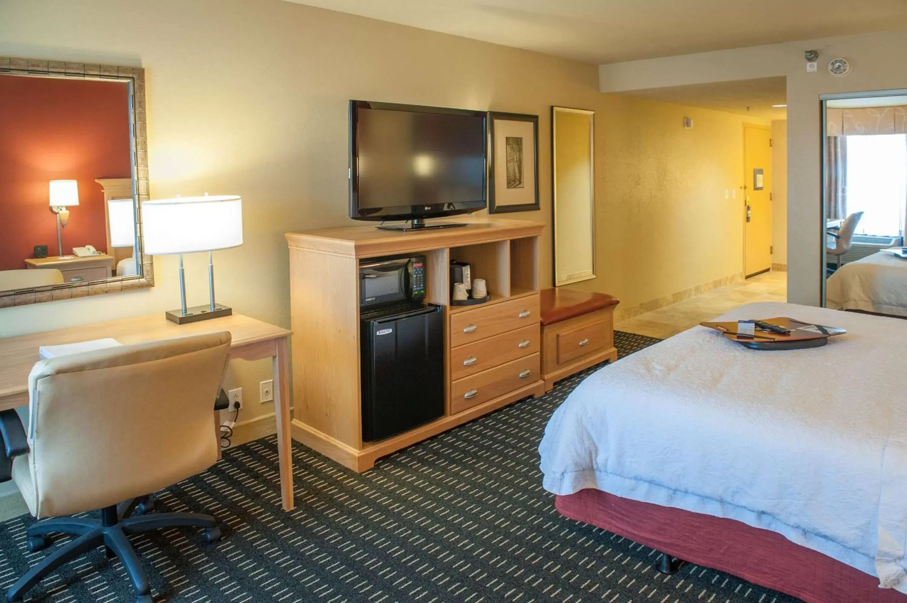 Bed, TV/Entertainment Center in Hampton Inn Pensacola-Airport