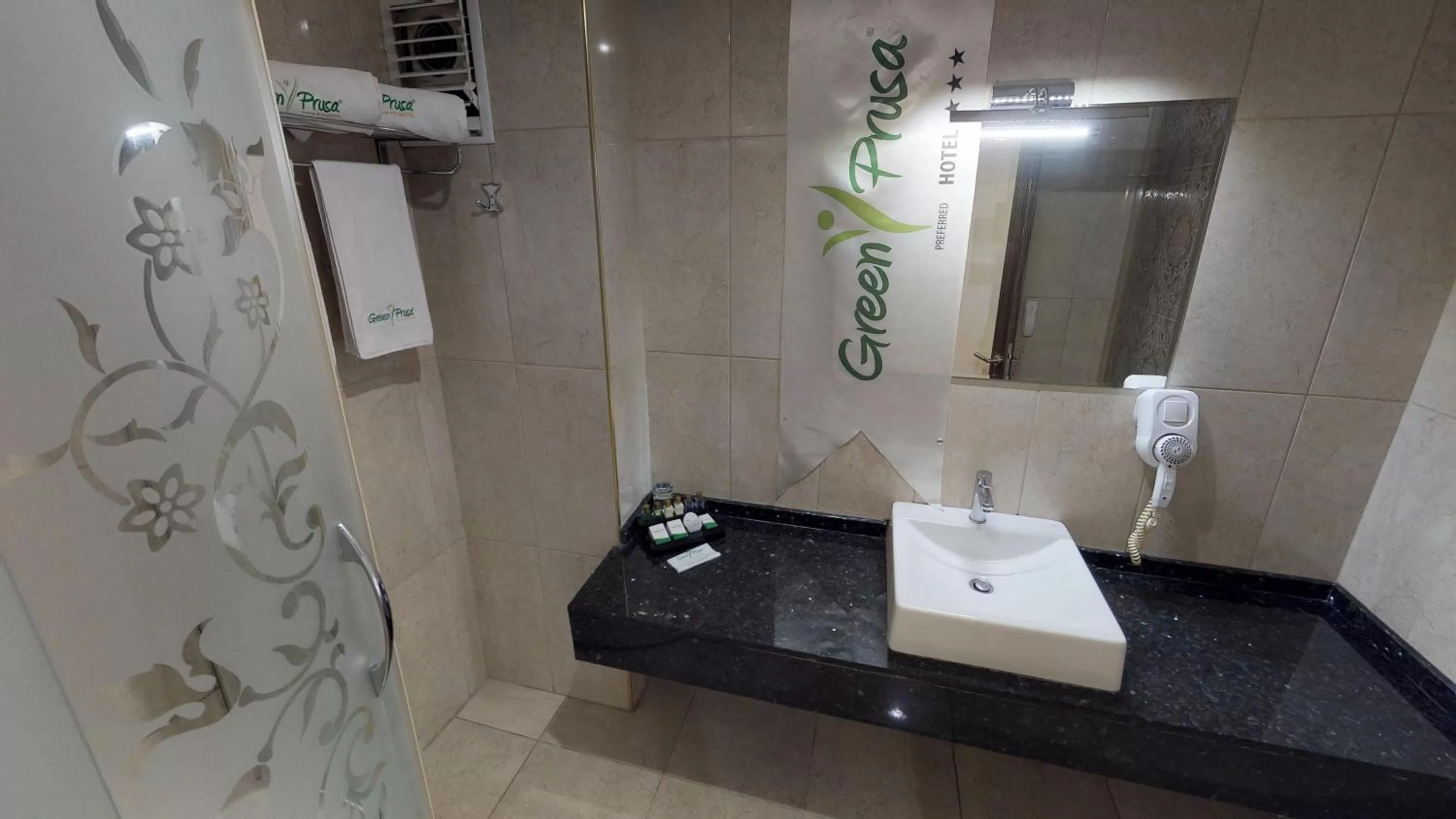 Shower in Green Prusa Hotel
