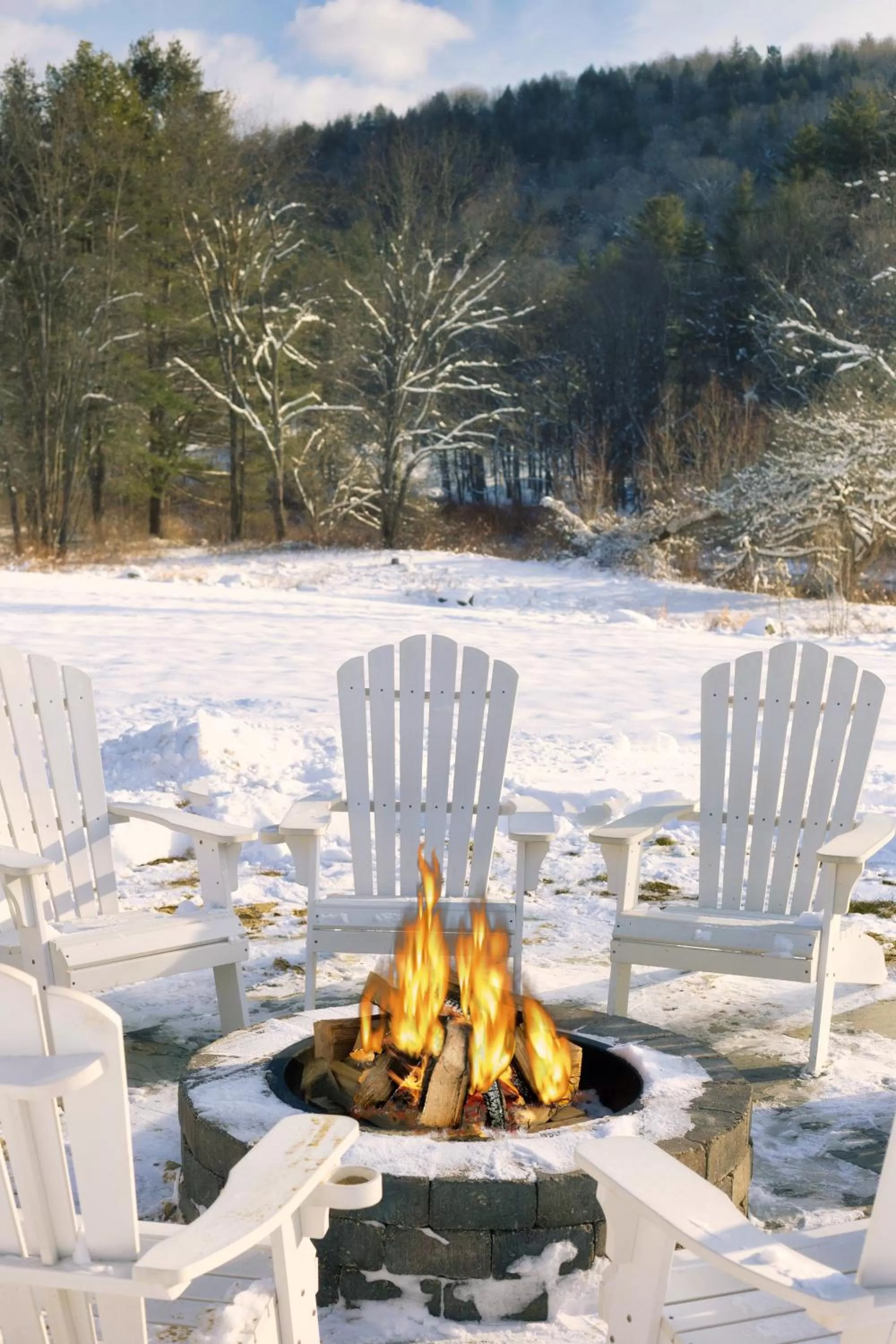 fireplace in On the River Inn