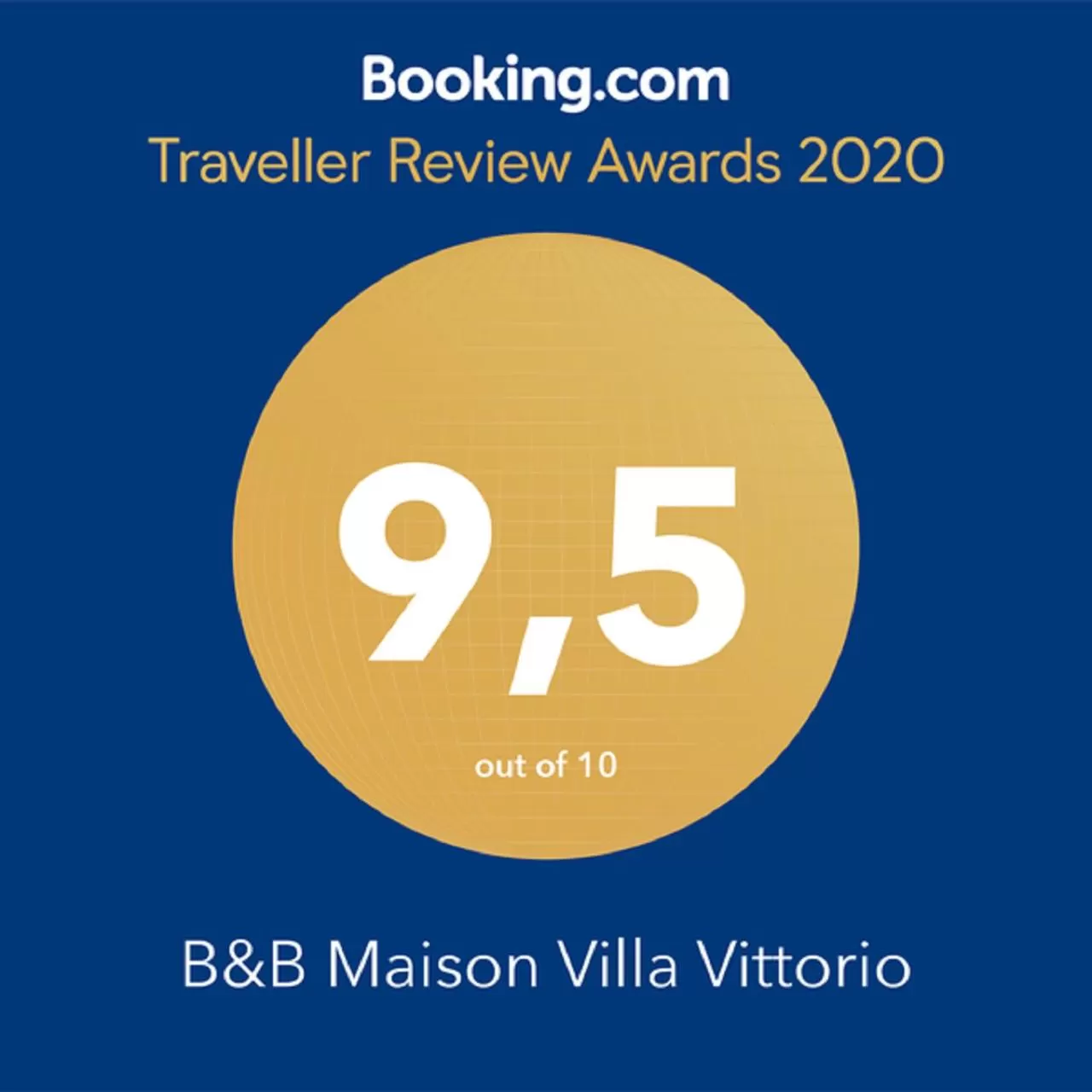 Certificate/Award in B&B Maison Villa Vittorio