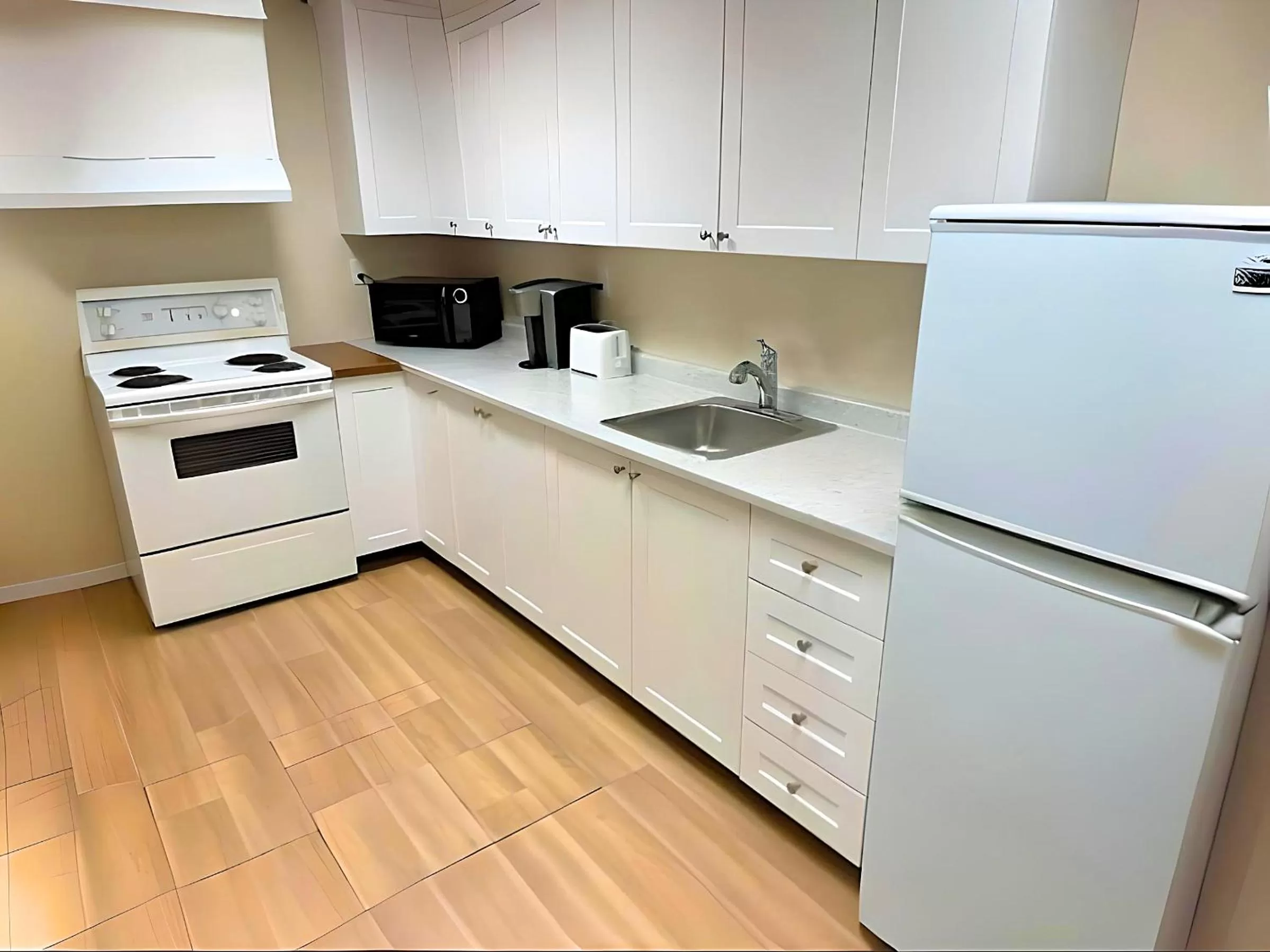 Communal kitchen in The Medicine Hat Villa
