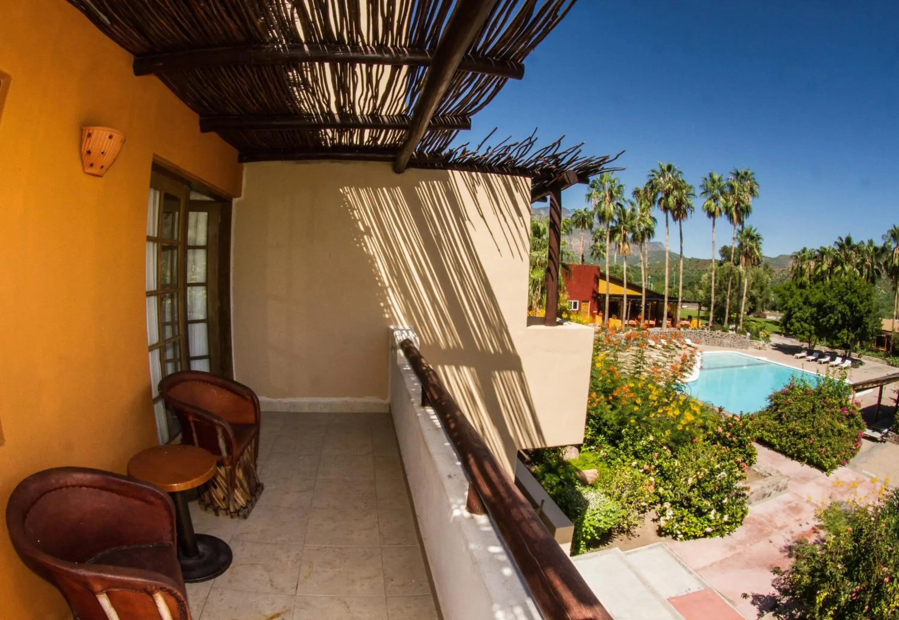 Balcony/Terrace, Pool View in Tripui Hotel