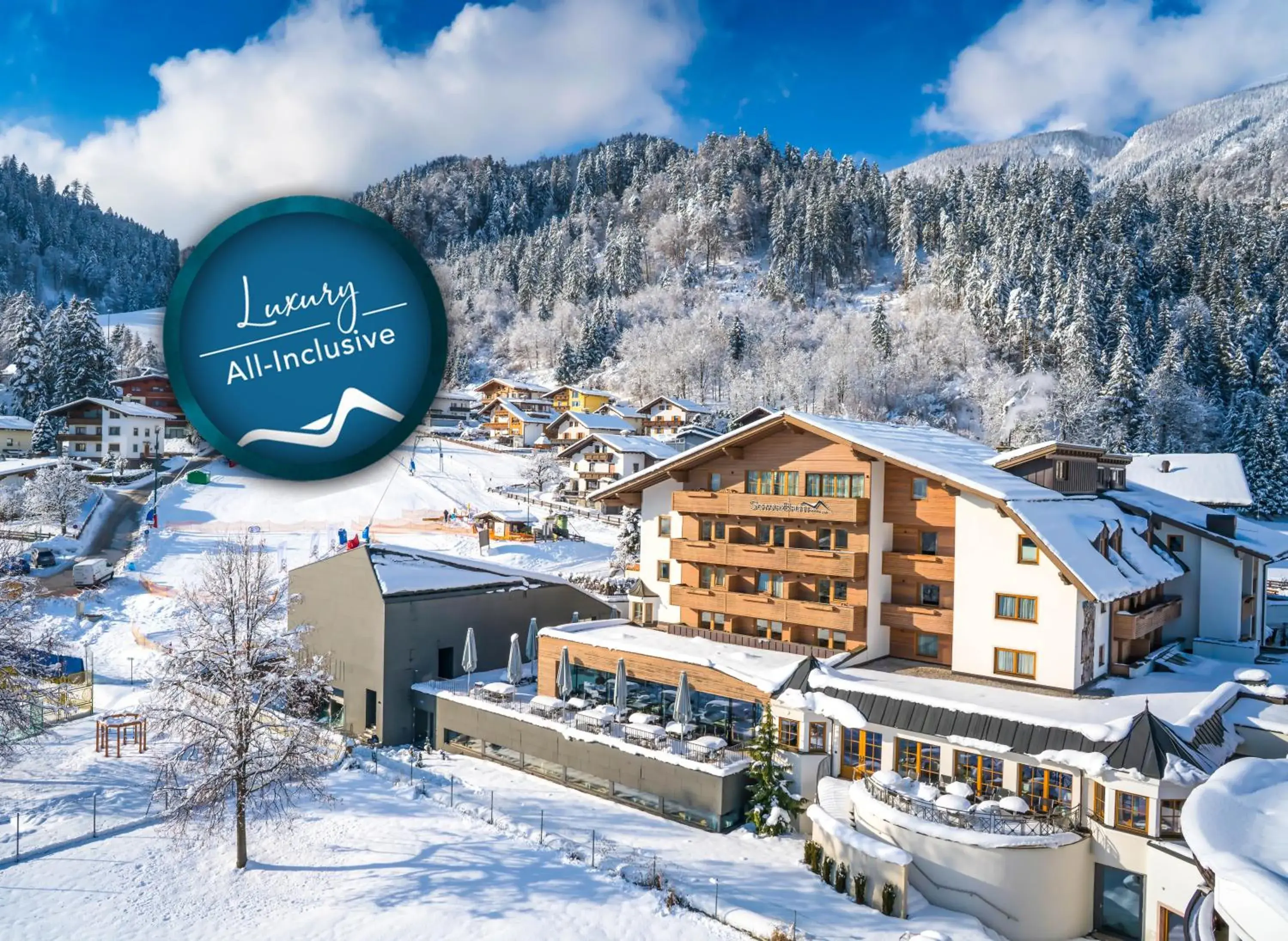 Property building, Winter in All In Resort Schwarzbrunn