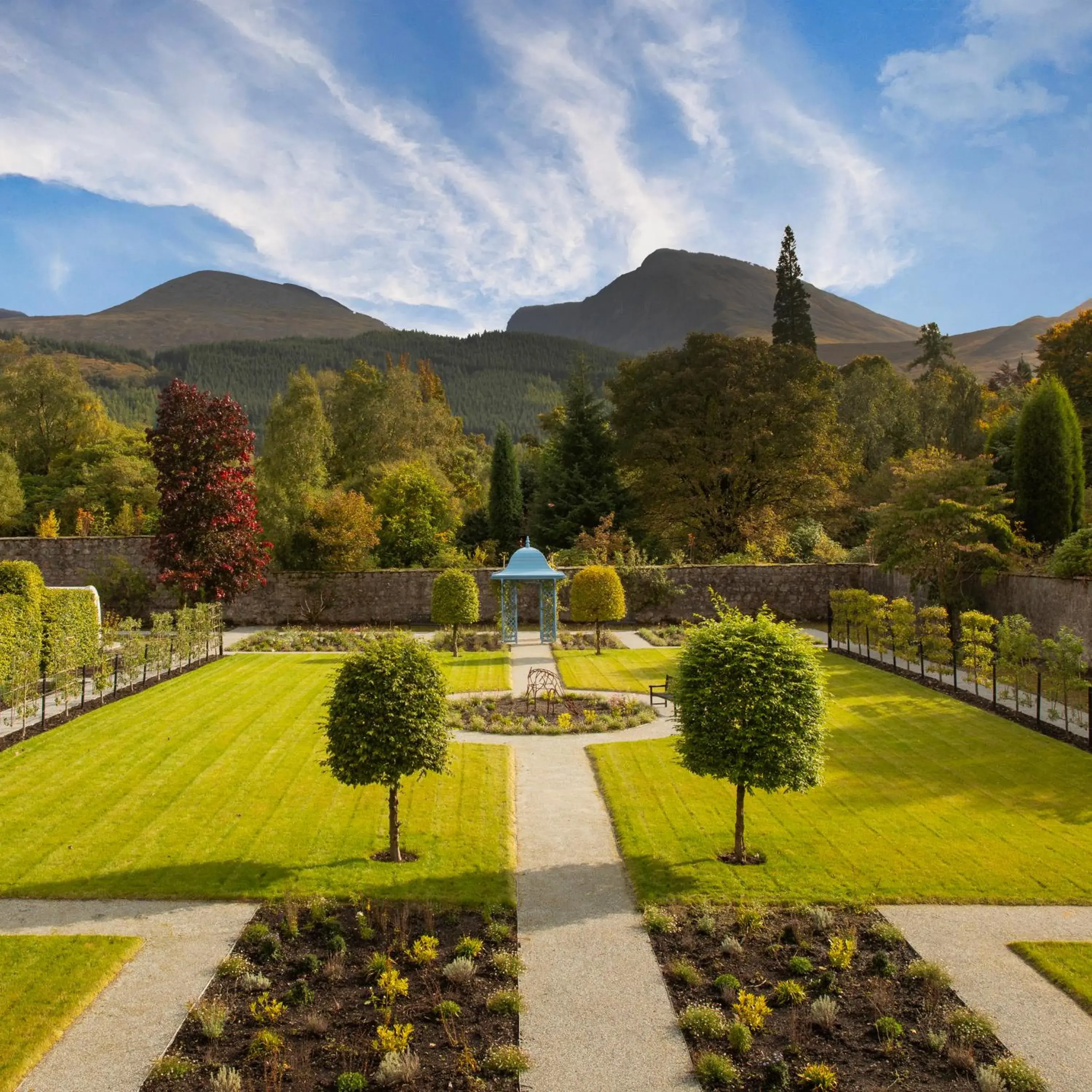 Garden view in Inverlochy Castle Hotel