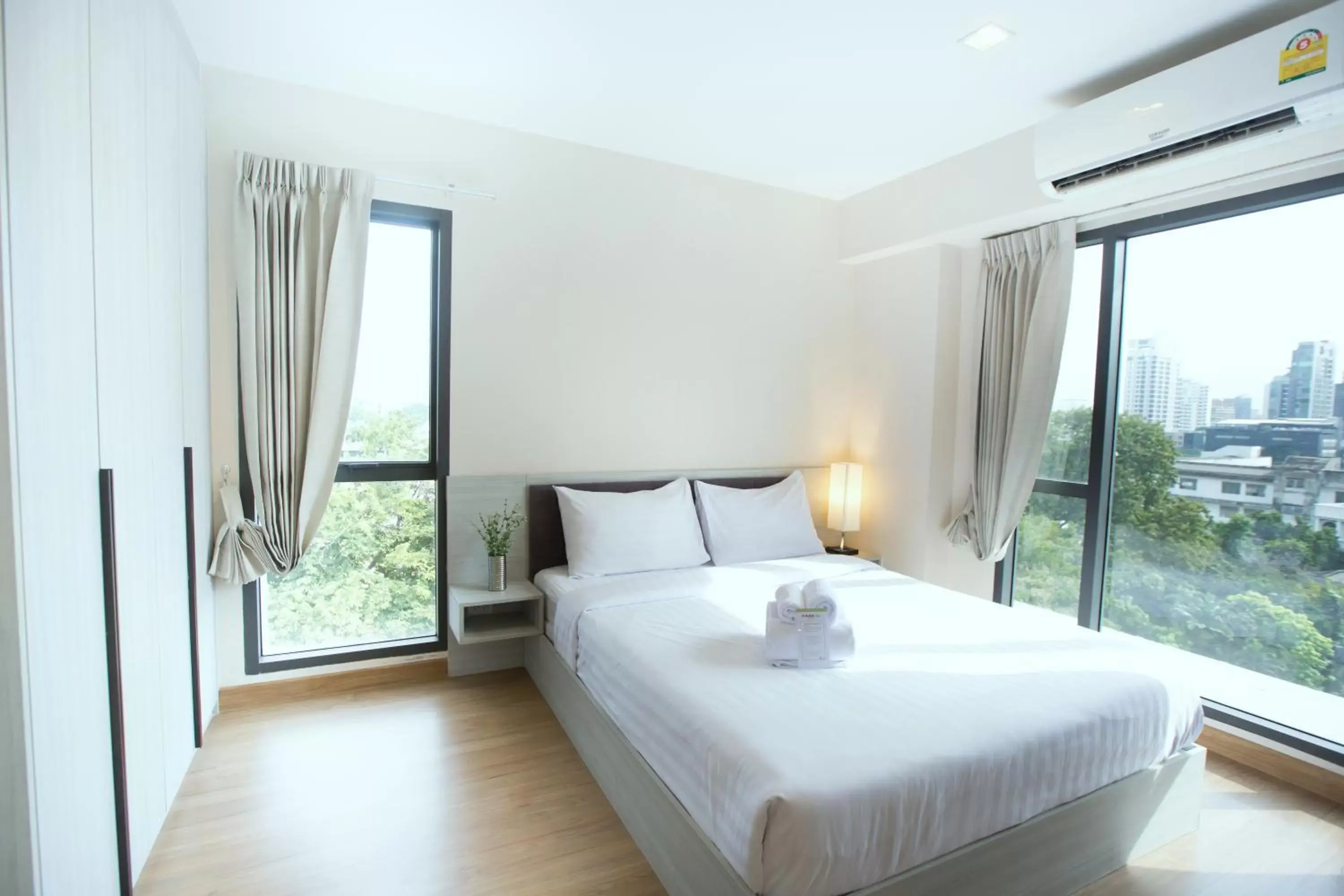 Bed, View in Park 19 Residence