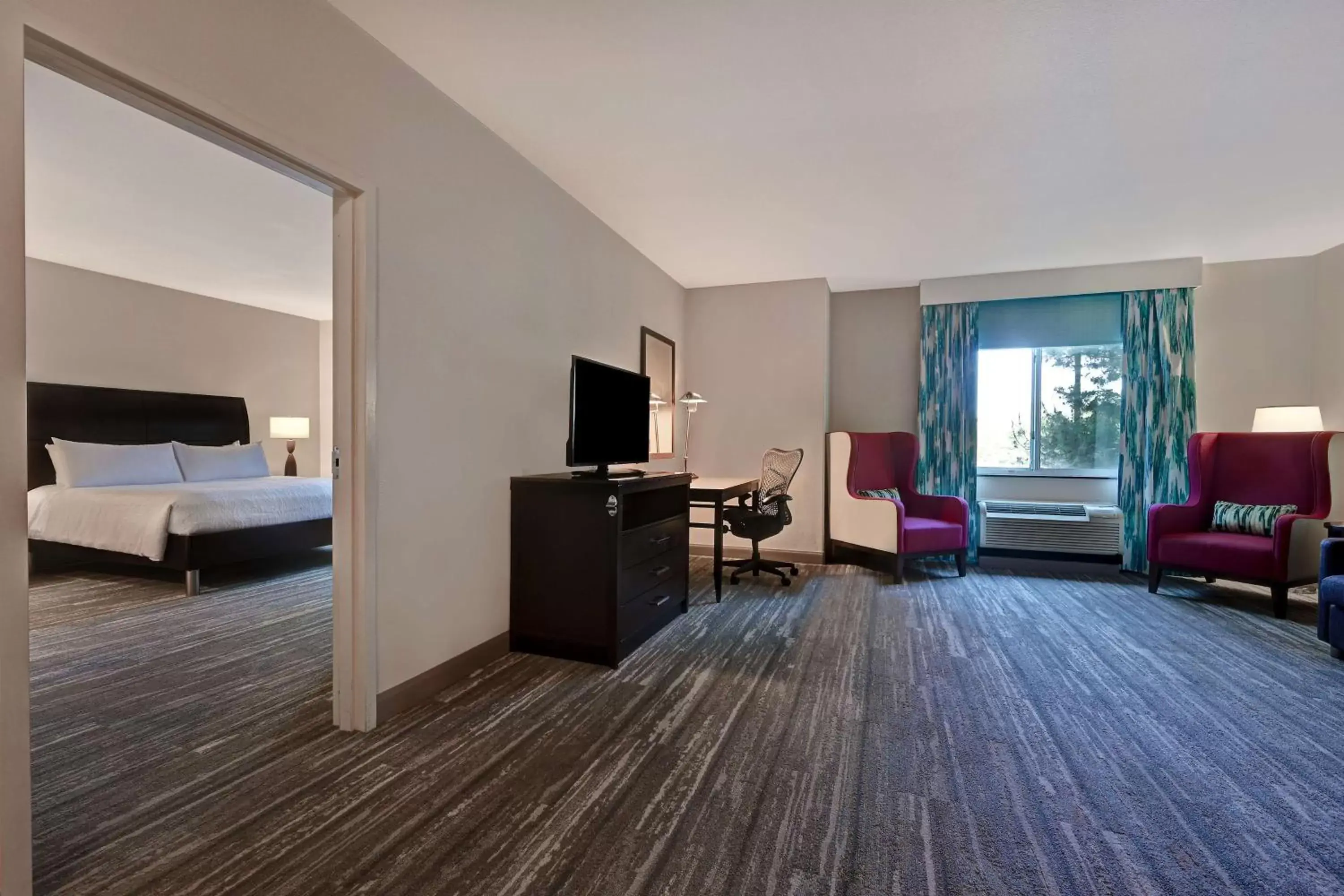 Bed, TV/Entertainment Center in Hilton Garden Inn San Bernardino