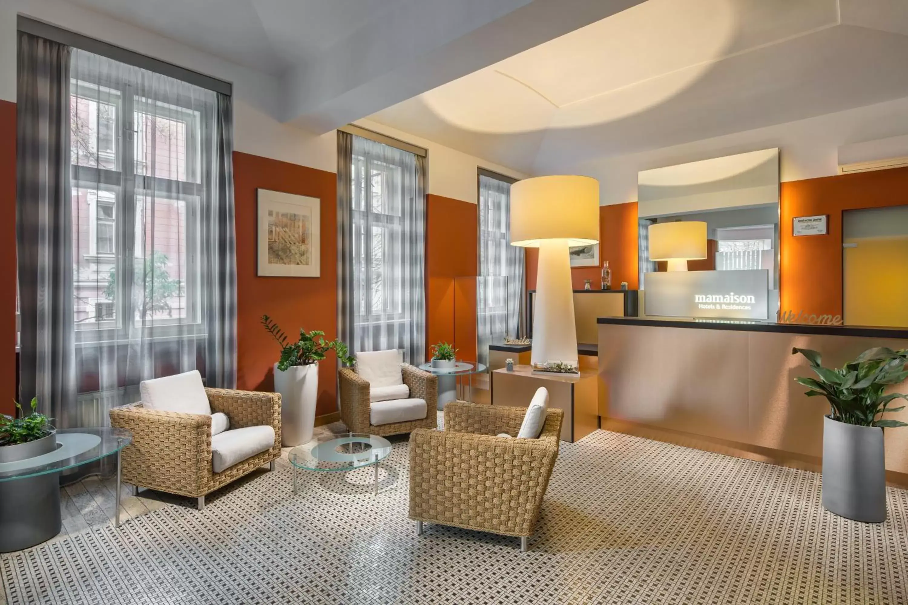 Lobby or reception in Mamaison Residence Belgická Prague Lobby or reception in Mamaison Residence Belgická Prague