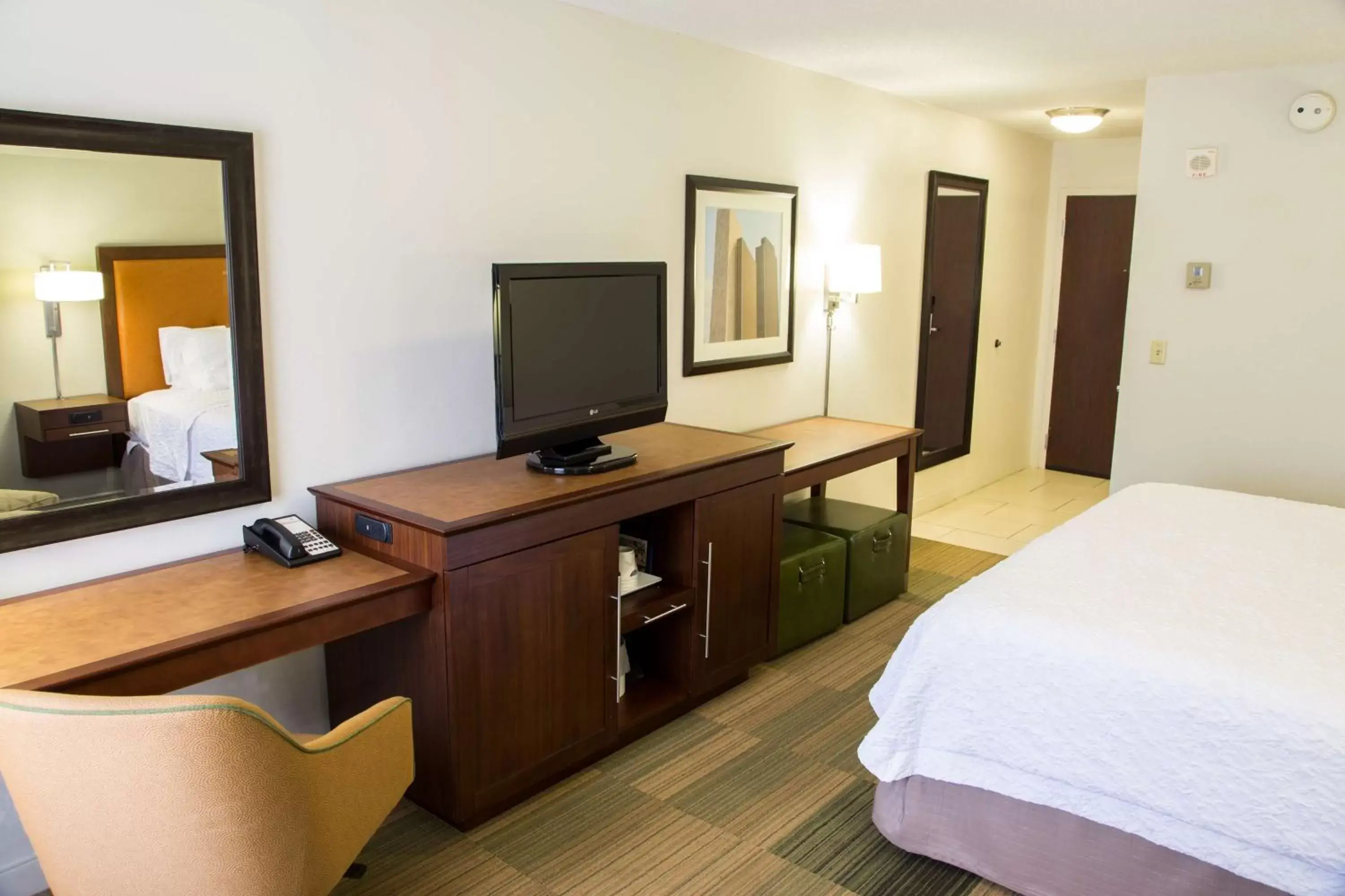 Bedroom, TV/Entertainment Center in Hampton Inn & Suites Albany-Downtown