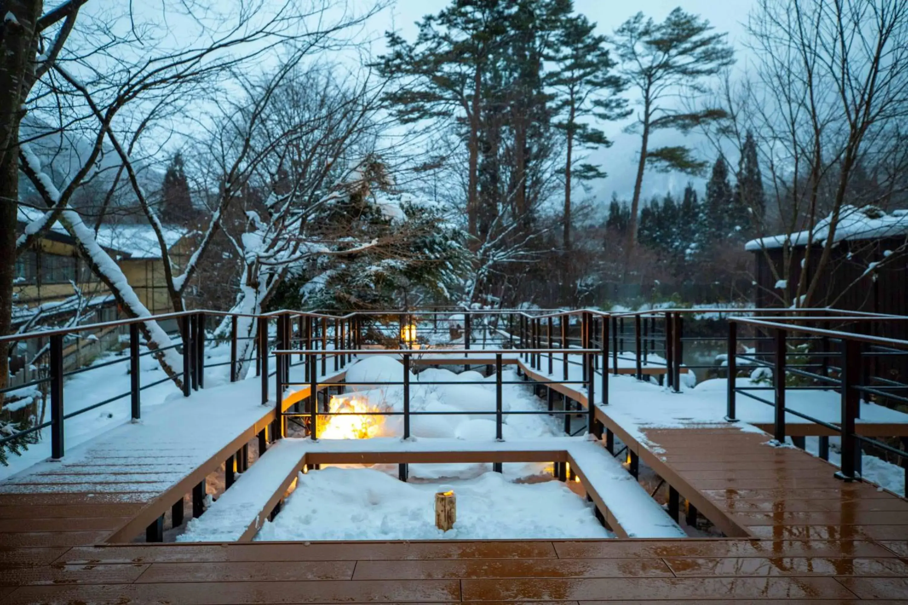 Natural landscape, Winter in Okuhida Hot spring Miyama Ouan