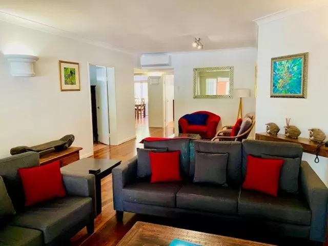 Living room in BeachView Apartments at Villa Paradiso