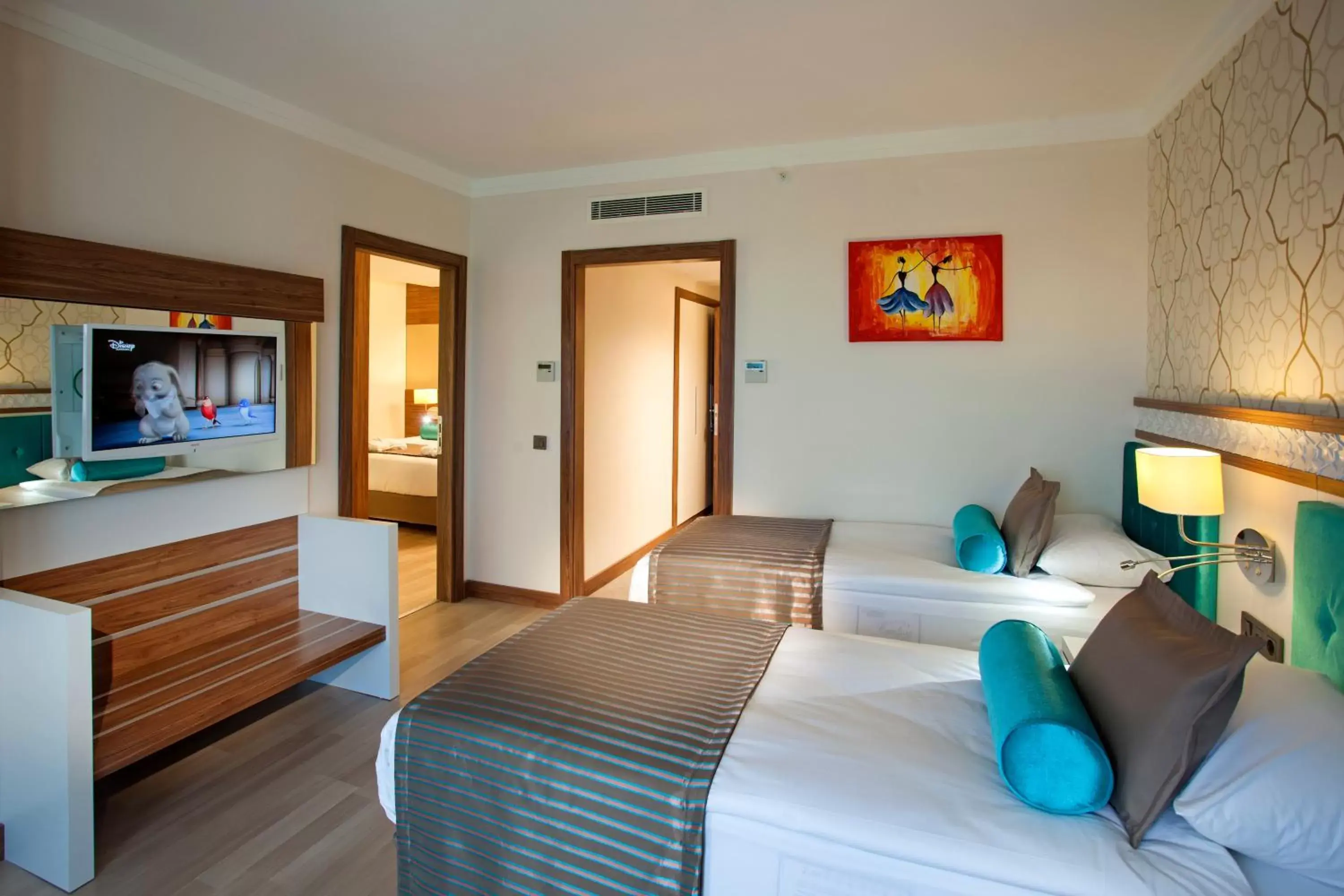 Bed, TV/Entertainment Center in Luna Blanca Resort & Spa - Ultra All Inclusive