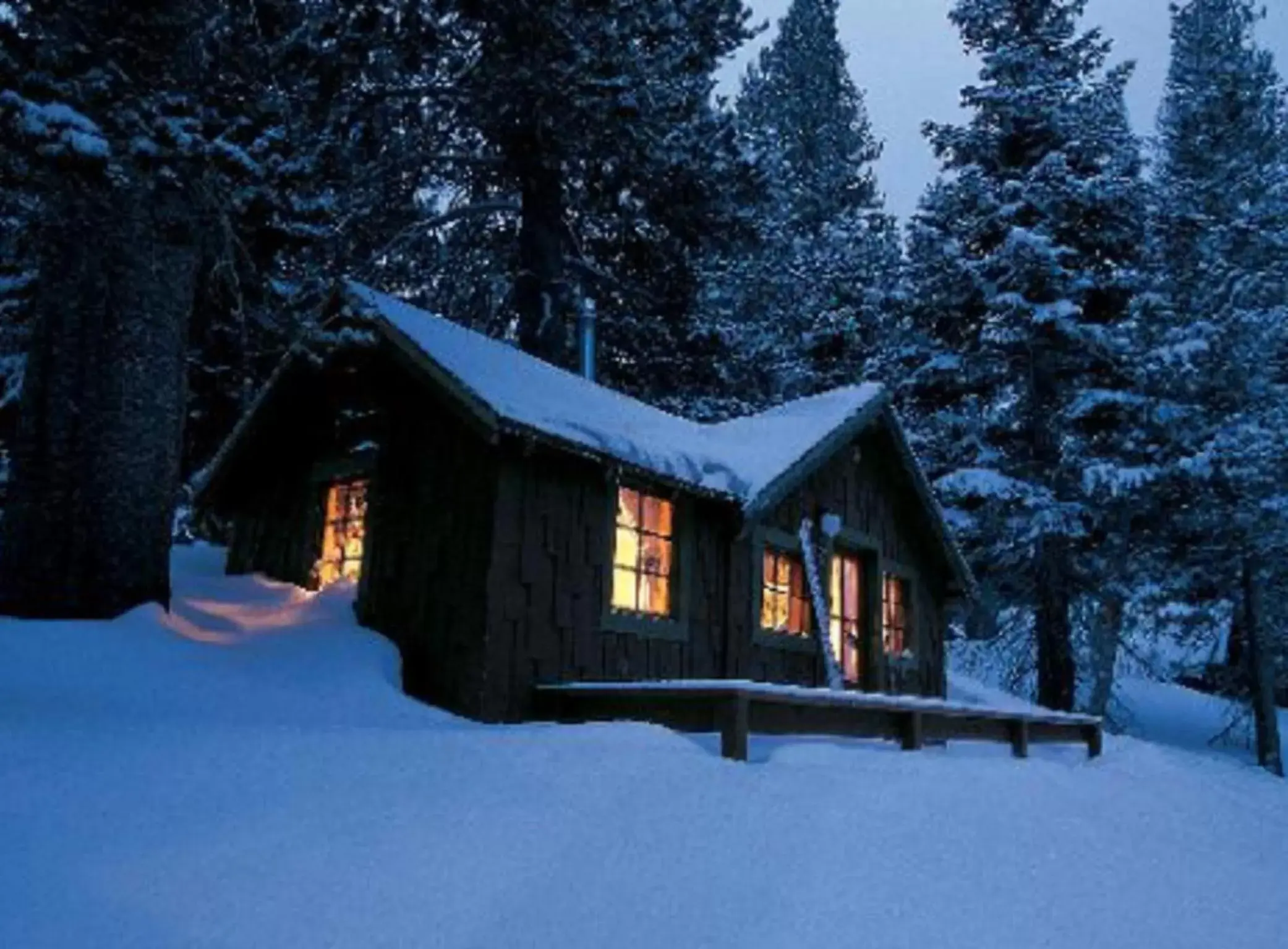 Night, Winter in Tamarack Lodge