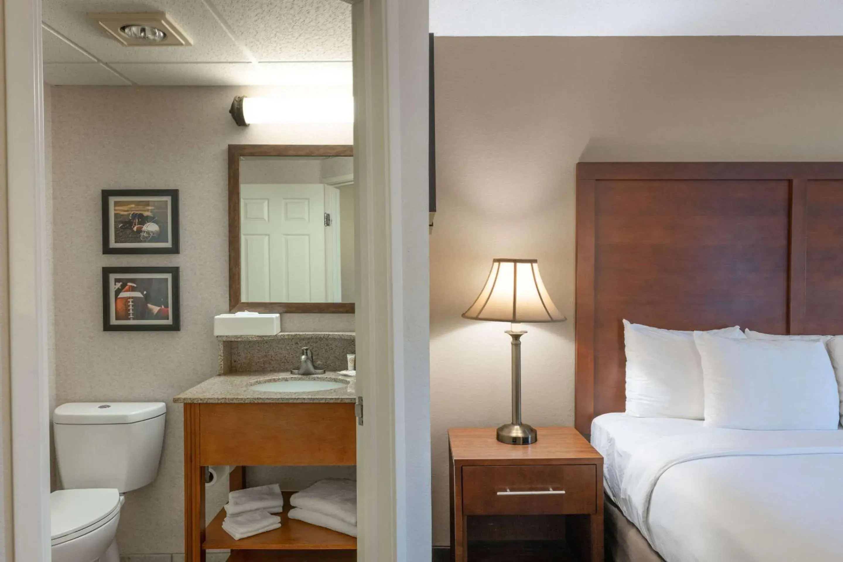 Bedroom, Bathroom in MainStay Suites Foxboro - Mansfield