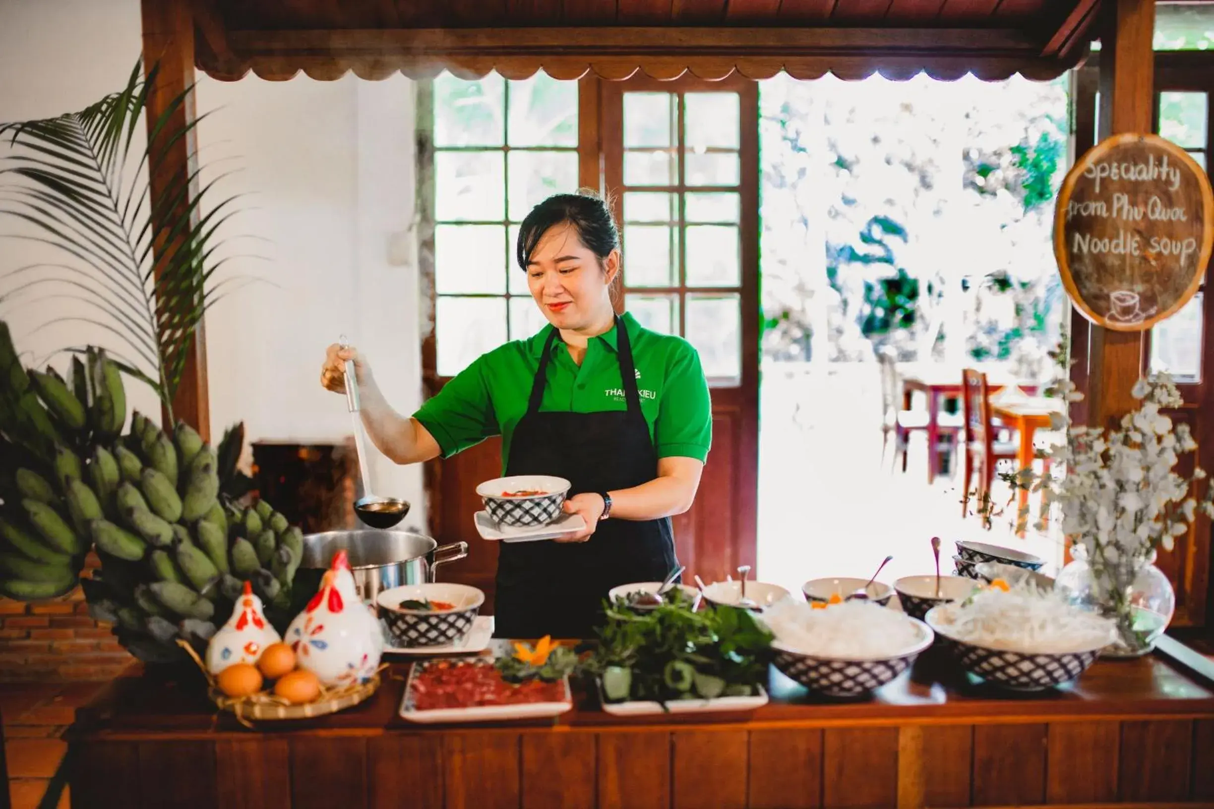 Buffet breakfast in Thanh Kieu Beach Resort