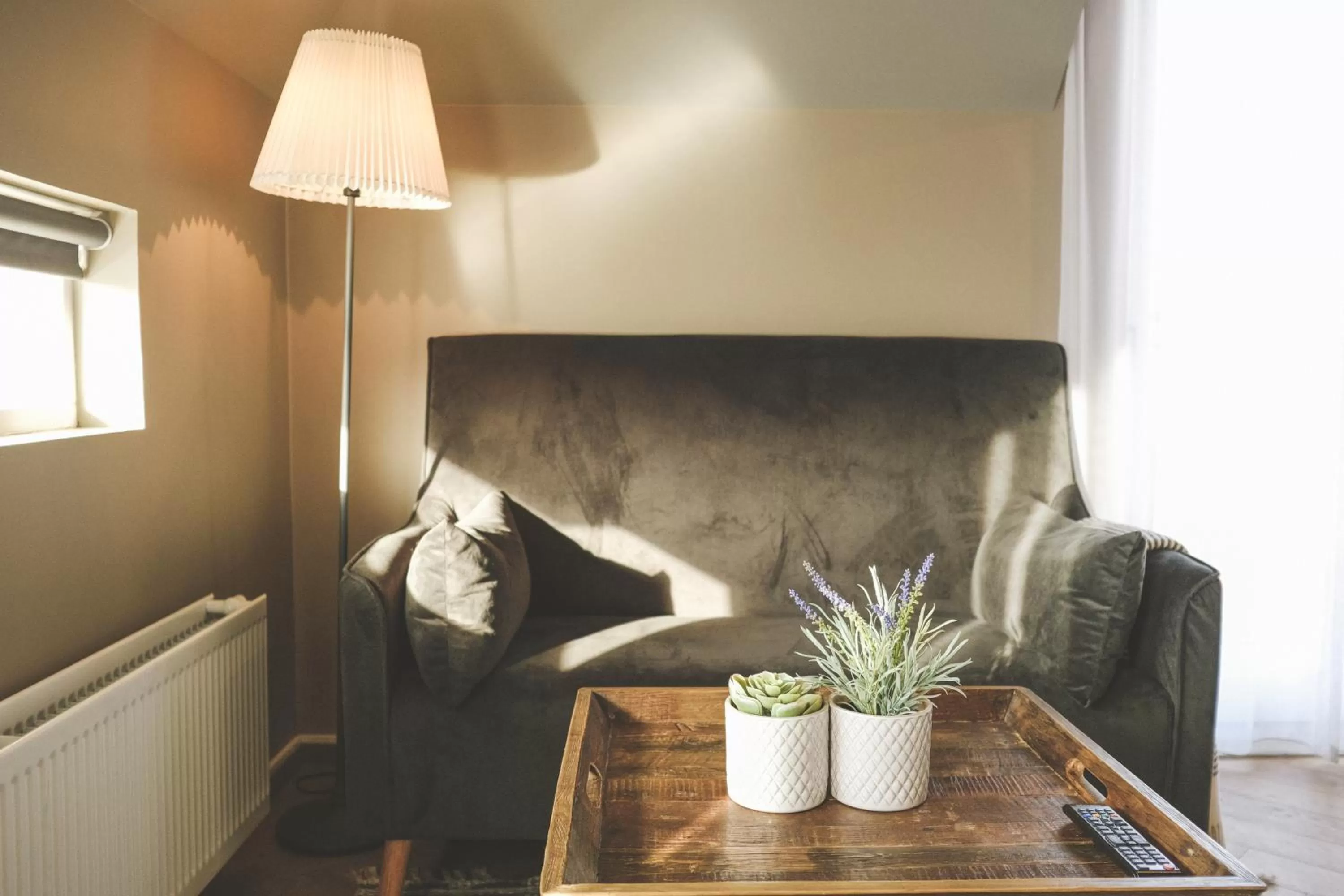 Seating area in Saga Studios by Heimaleiga