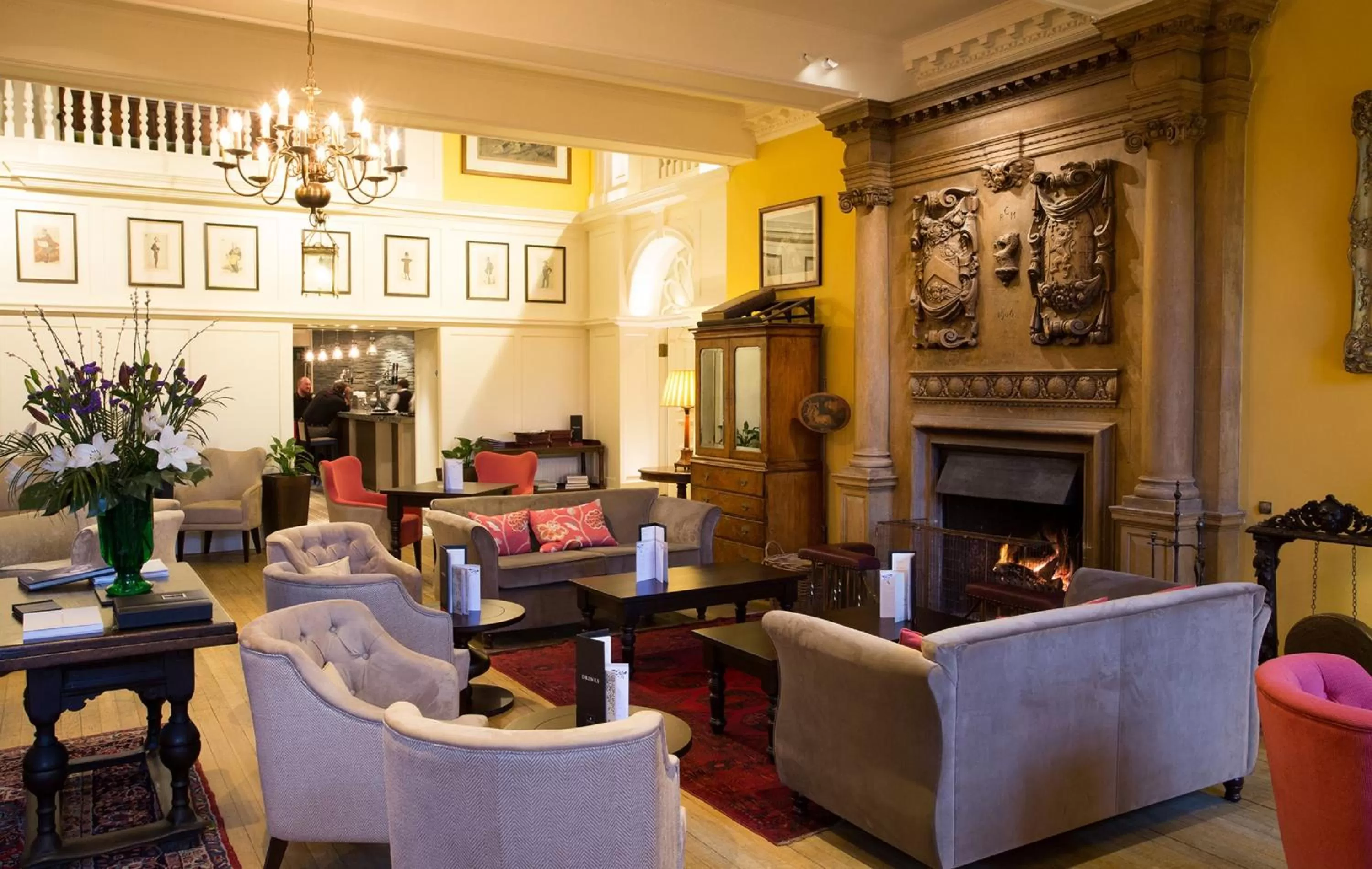 Communal lounge/ TV room in Gisborough Hall Hotel