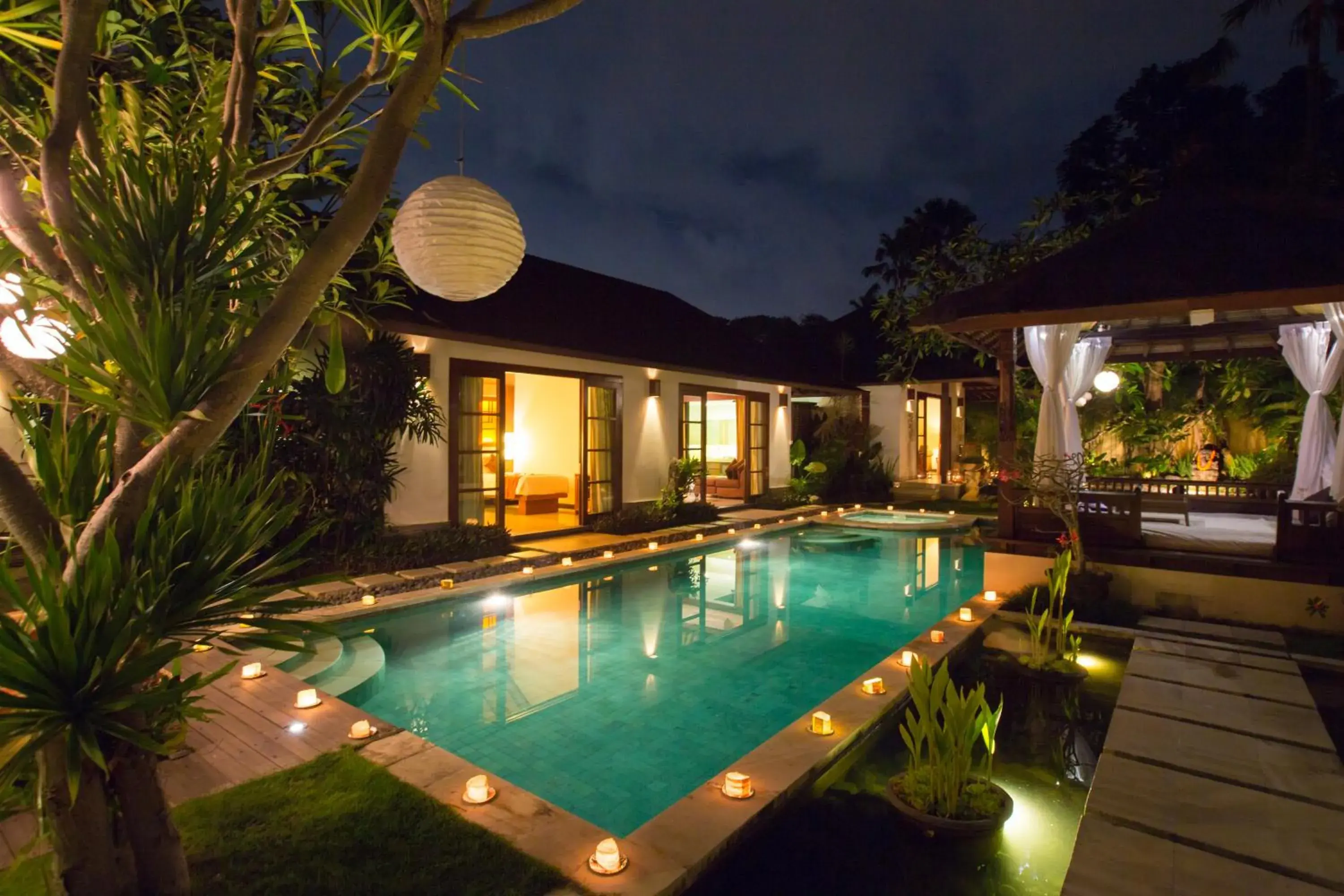 Night, Swimming Pool in Villa Seriska Satu Sanur