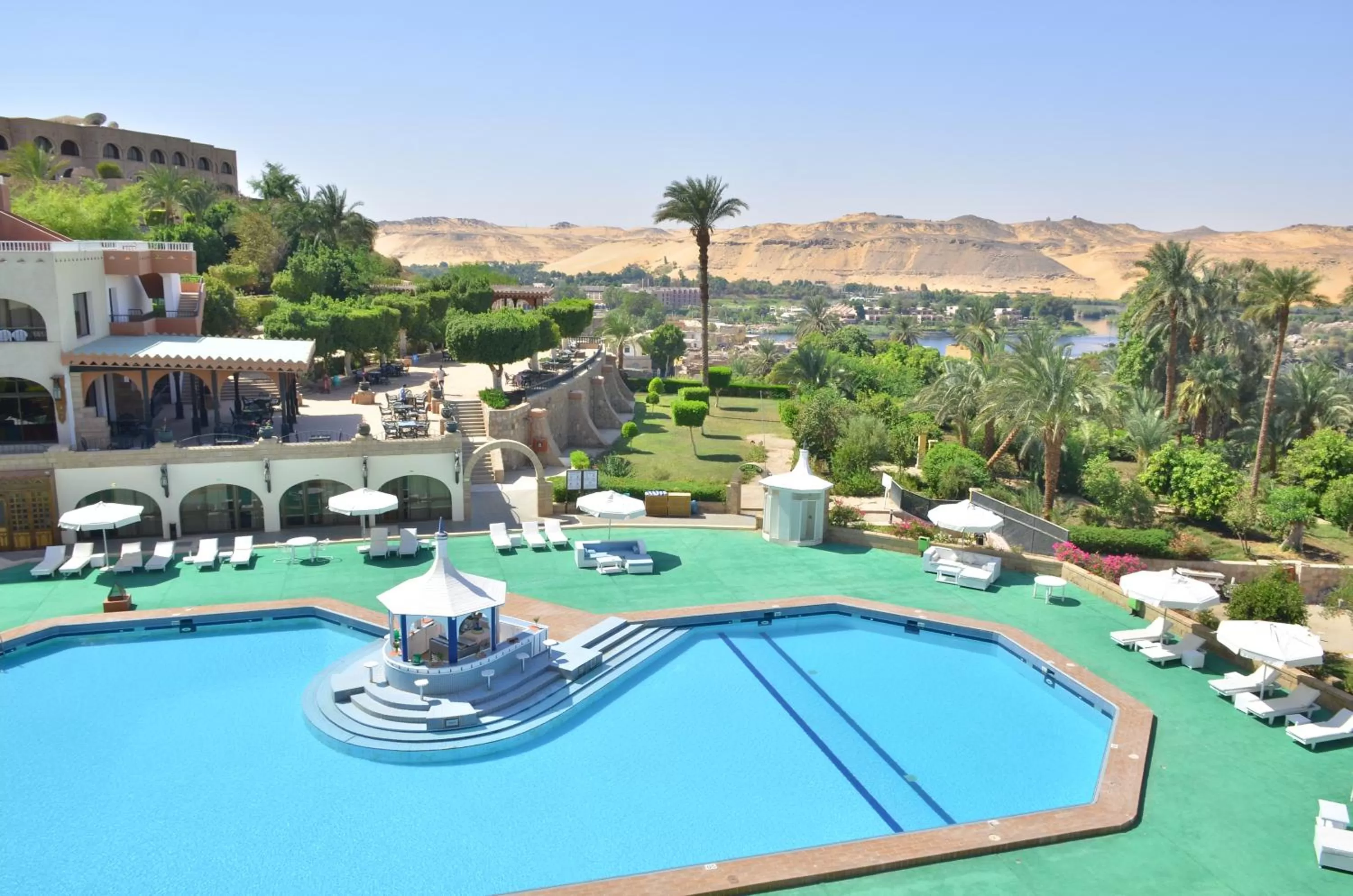 Pool view in Basma Hotel Aswan
