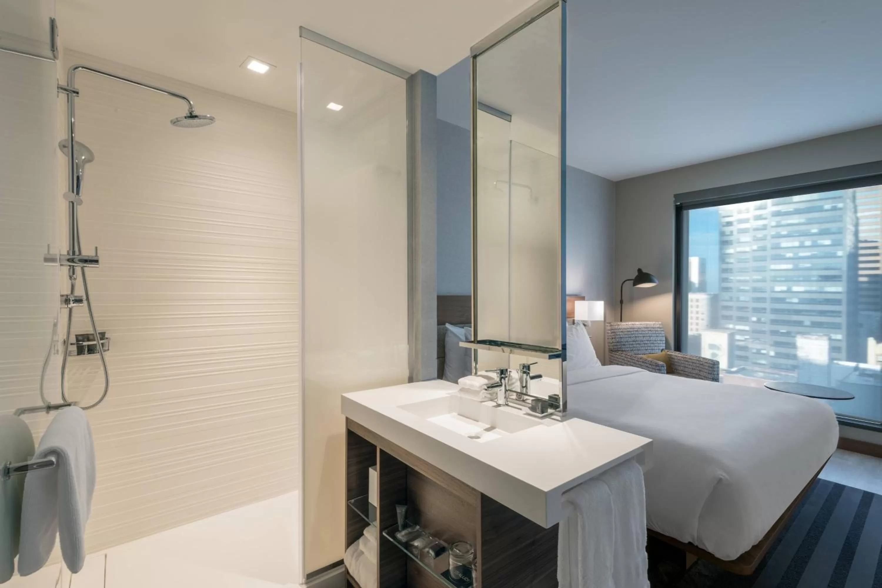 Bathroom, Bed in AC Hotel by Marriott Denver Downtown