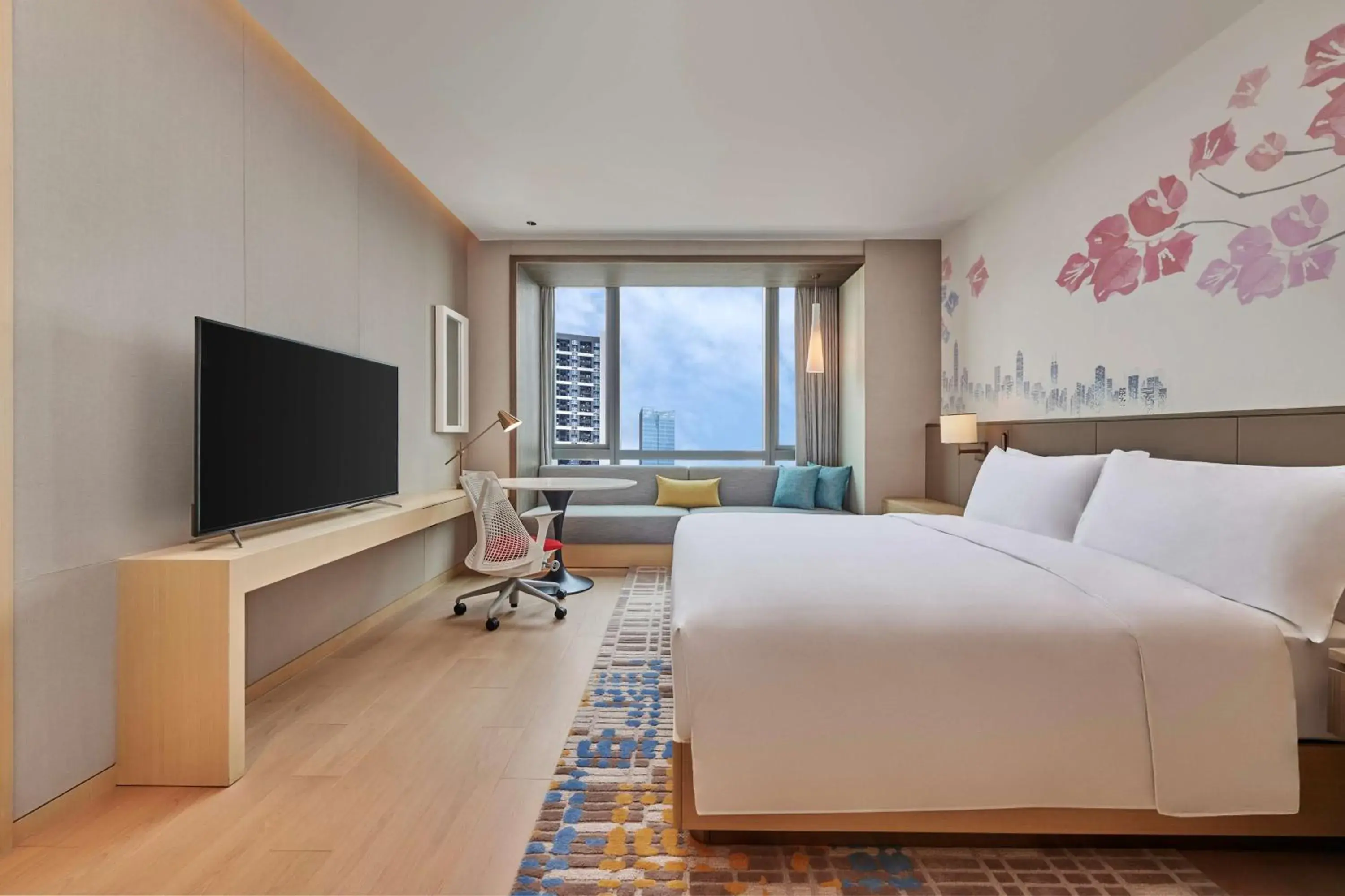 Bed in Hilton Garden Inn Shenzhen Guangming Bed in Hilton Garden Inn Shenzhen Guangming