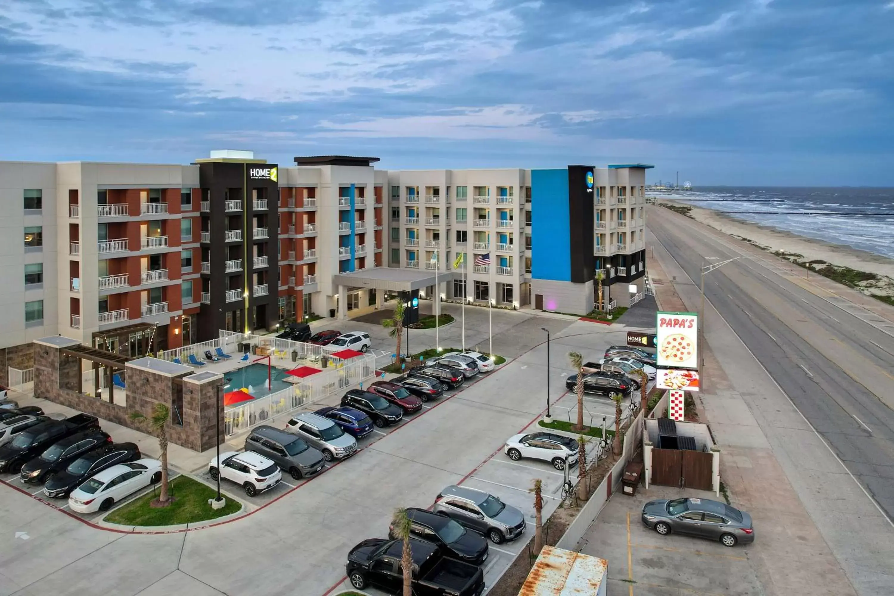 Property building in Home2 Suites Galveston, Tx