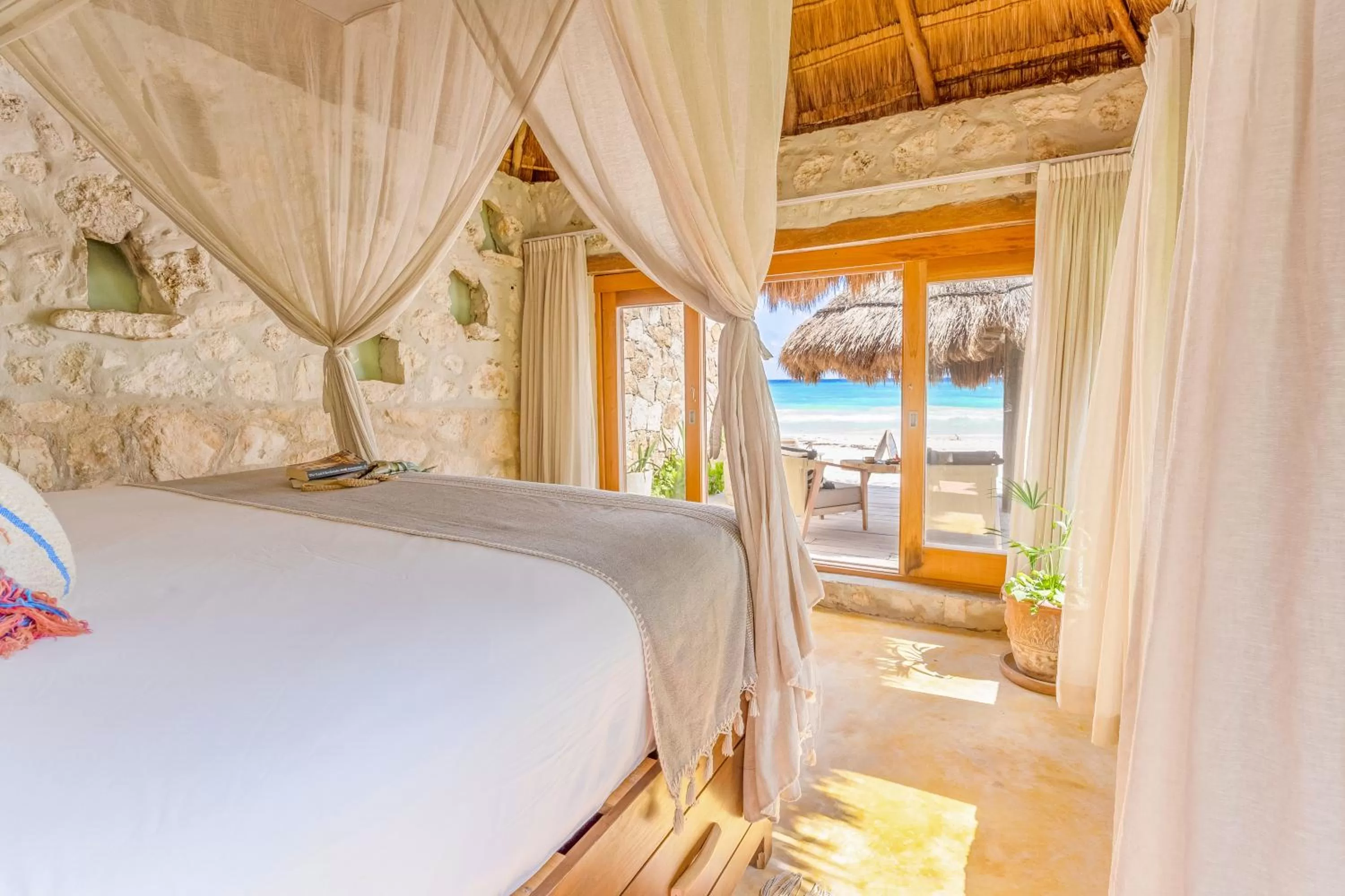 Bed in Ahau Tulum - Beachfront Hotel
