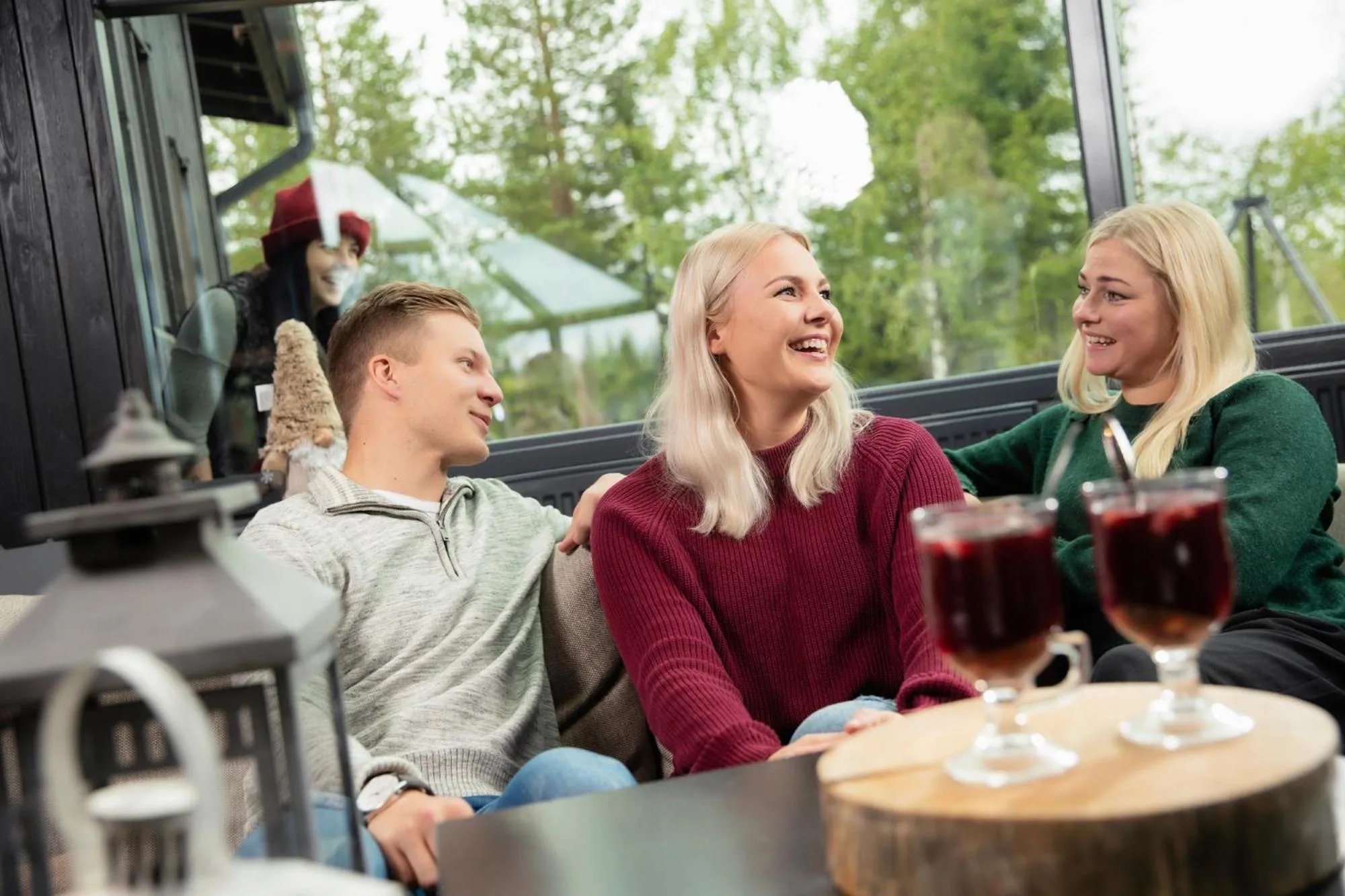 group of guests in Santa's Igloos Arctic Circle