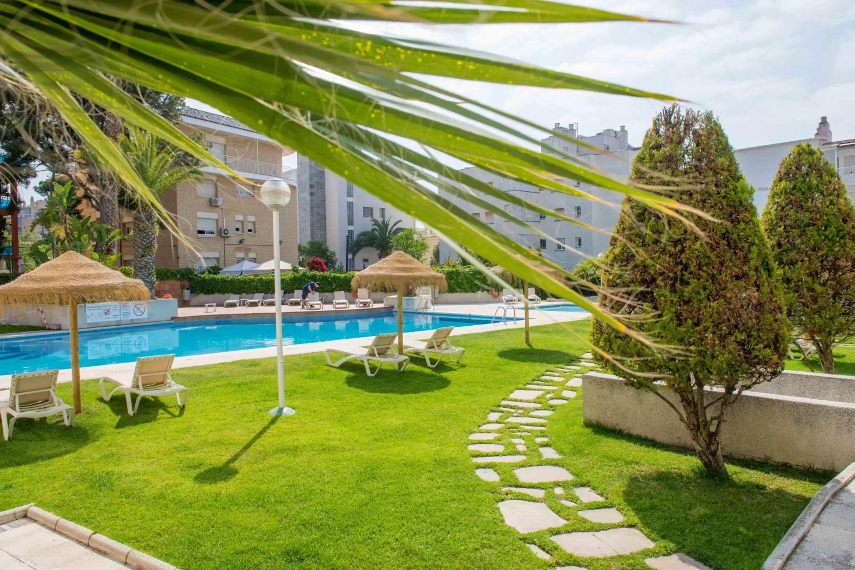 Garden, Swimming Pool in Atenea Park Suites & Apartments