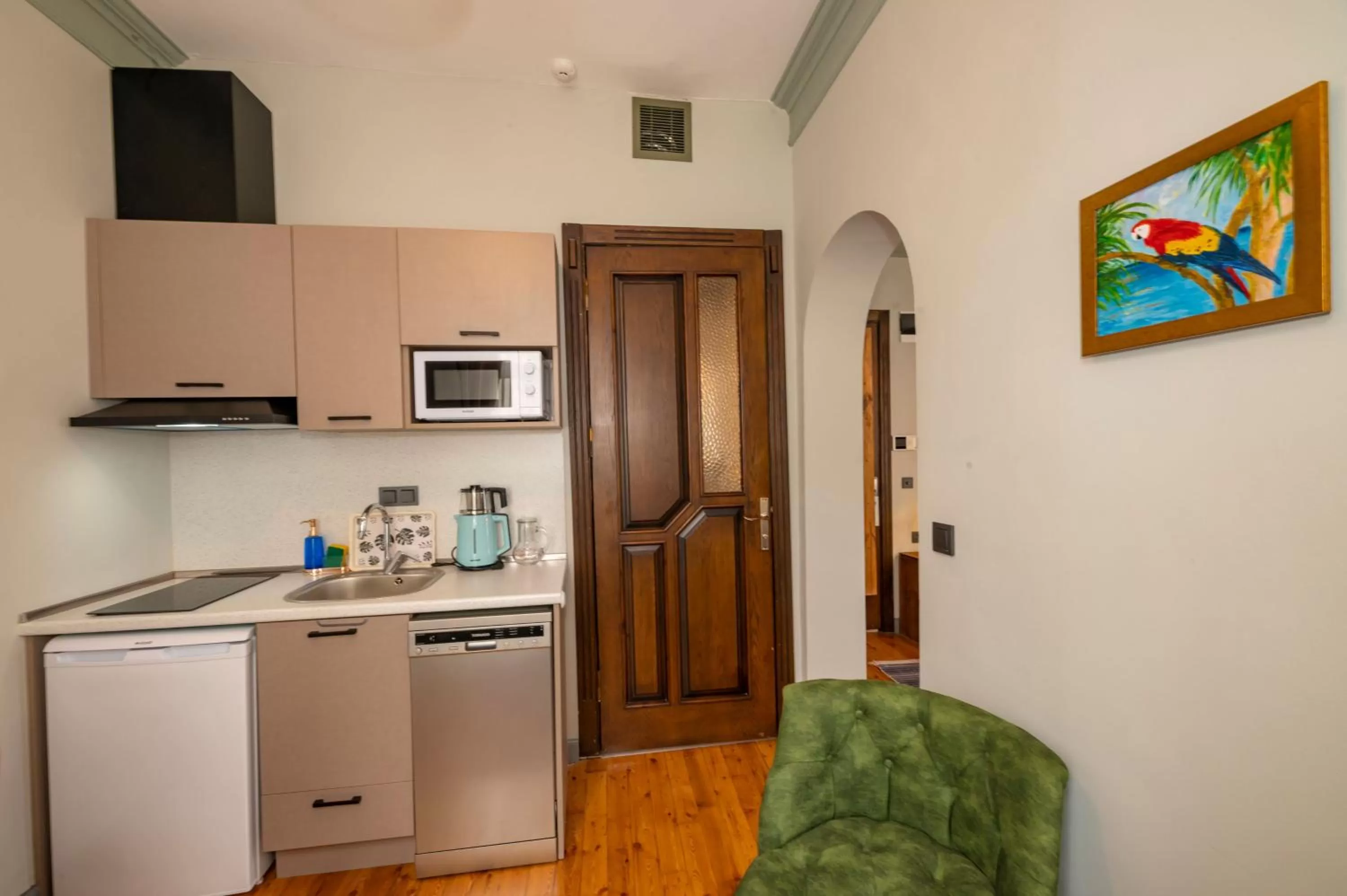 Kitchen or kitchenette in O'Pera Okanlı Suites