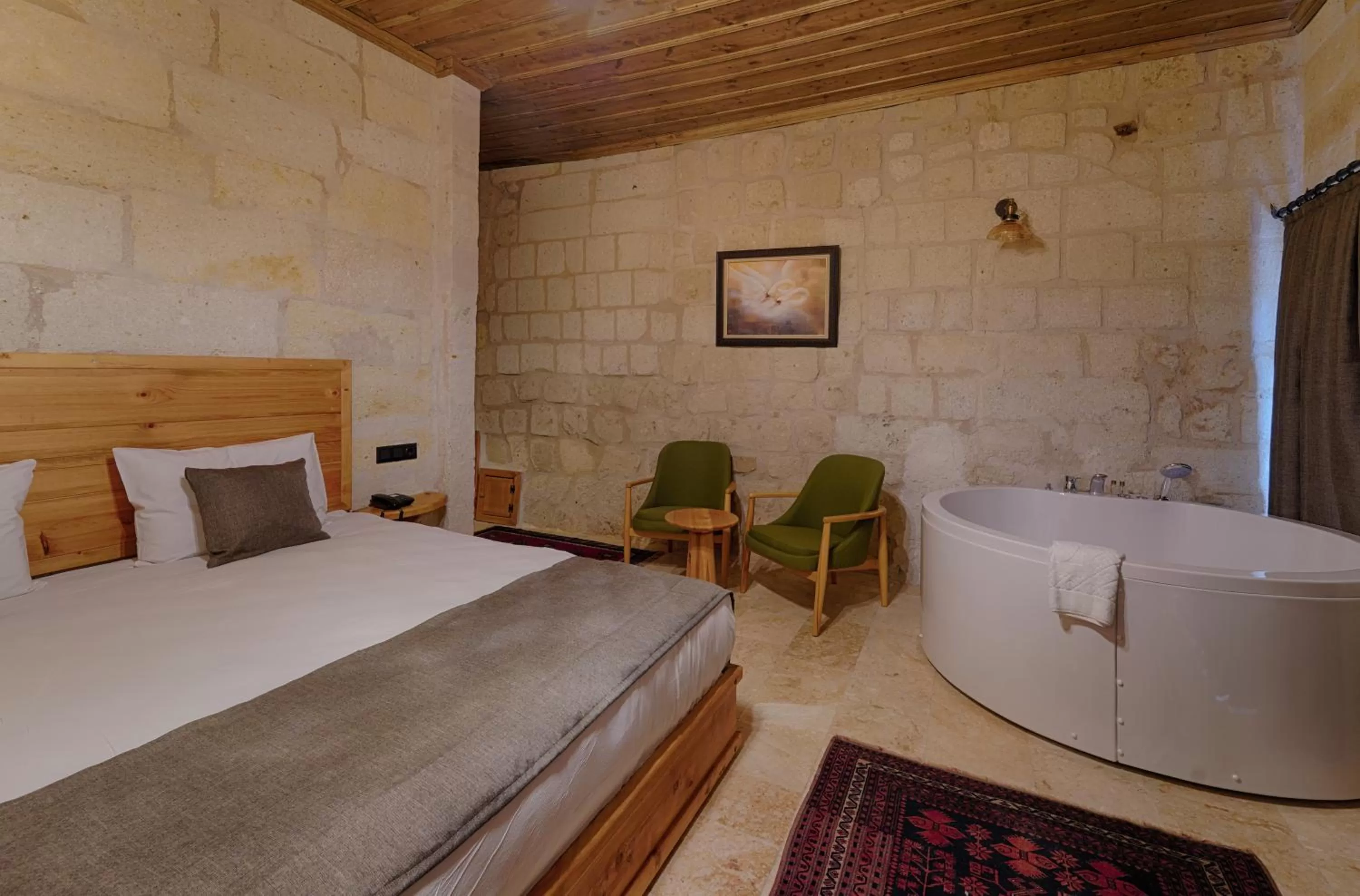 Hot Tub, Bed in Concept Cave House