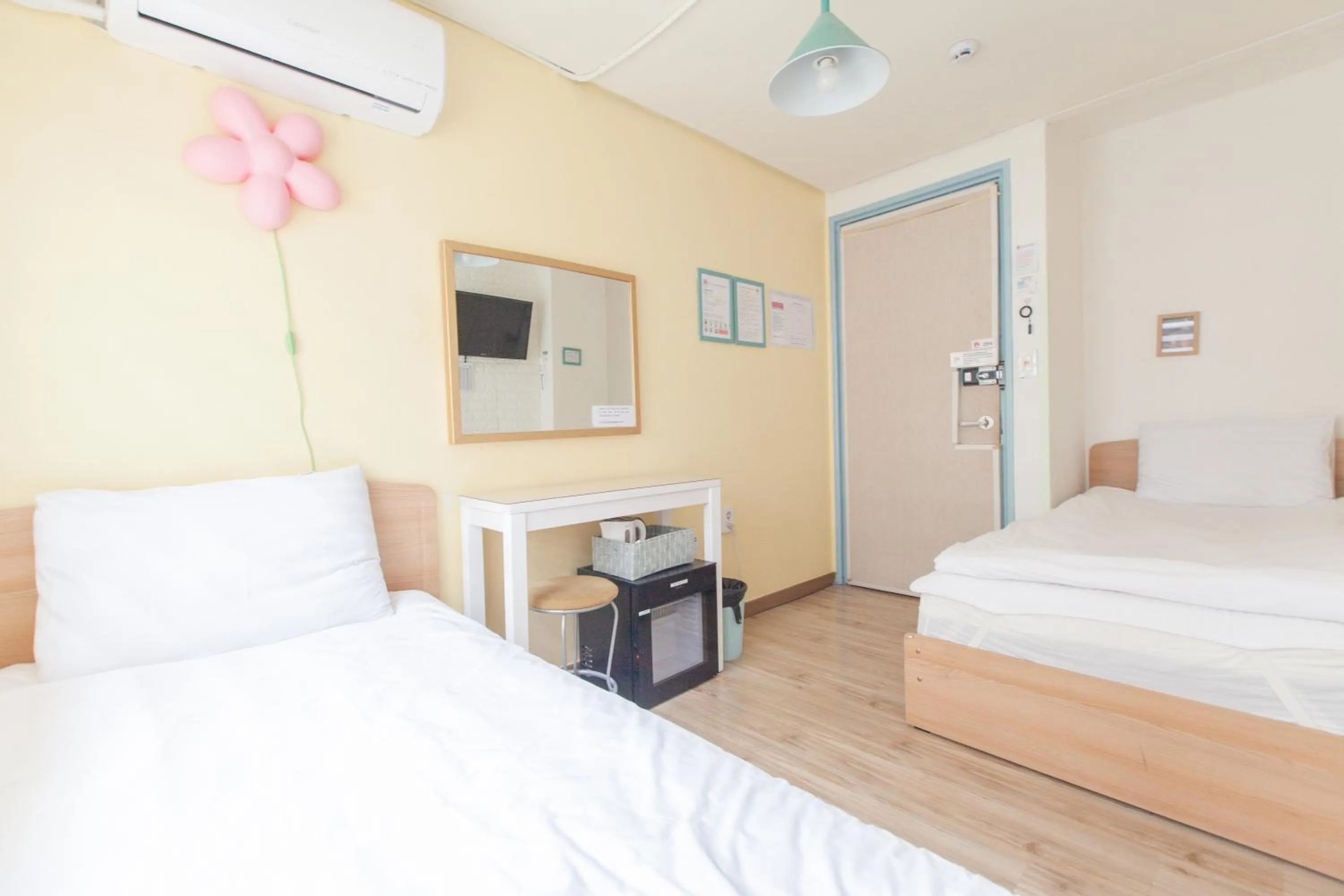 Decorative detail, Bed in Hongdae Style Guesthouse