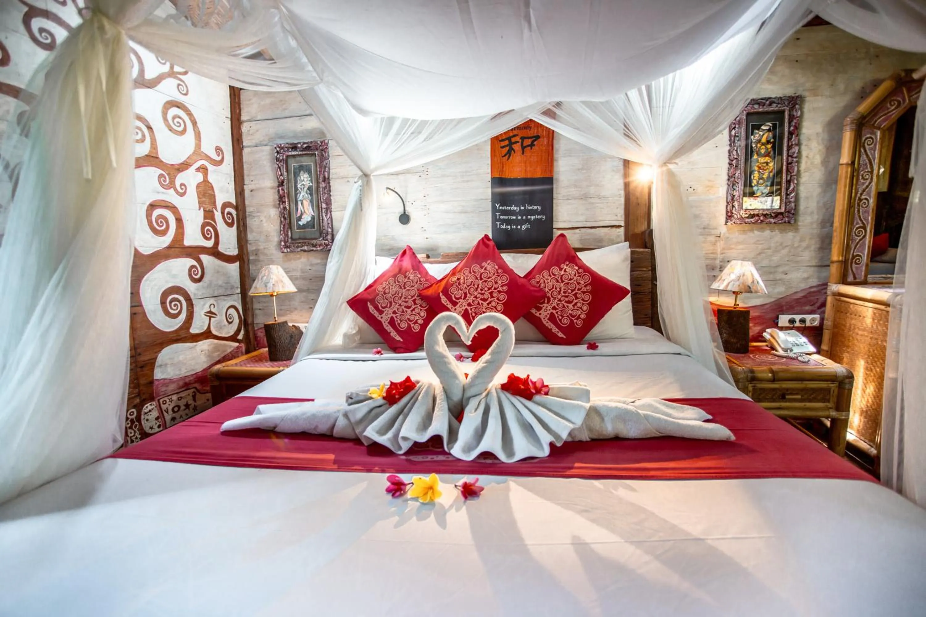 Bed in Swasti Eco Cottages