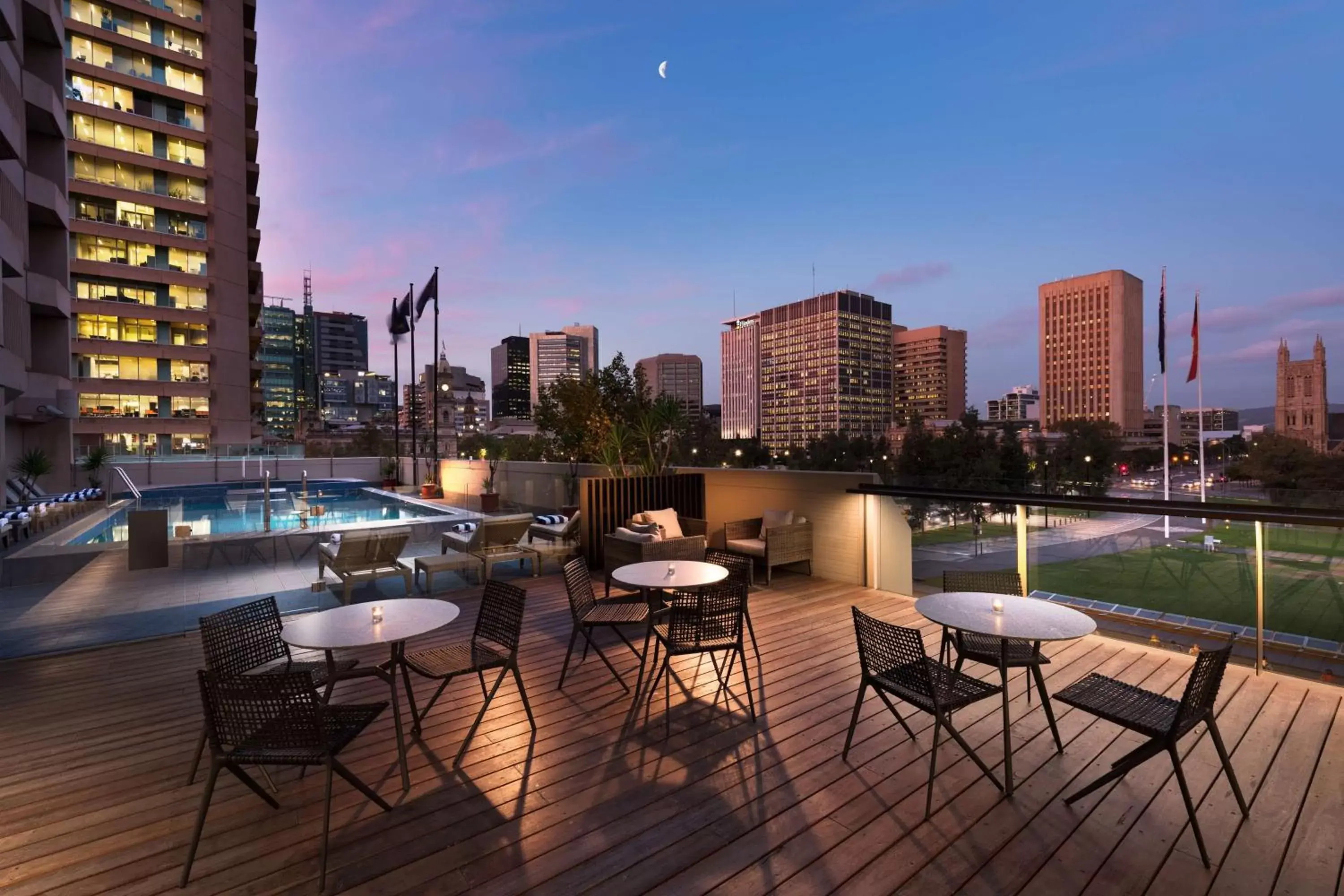 Pool view in Hilton Adelaide