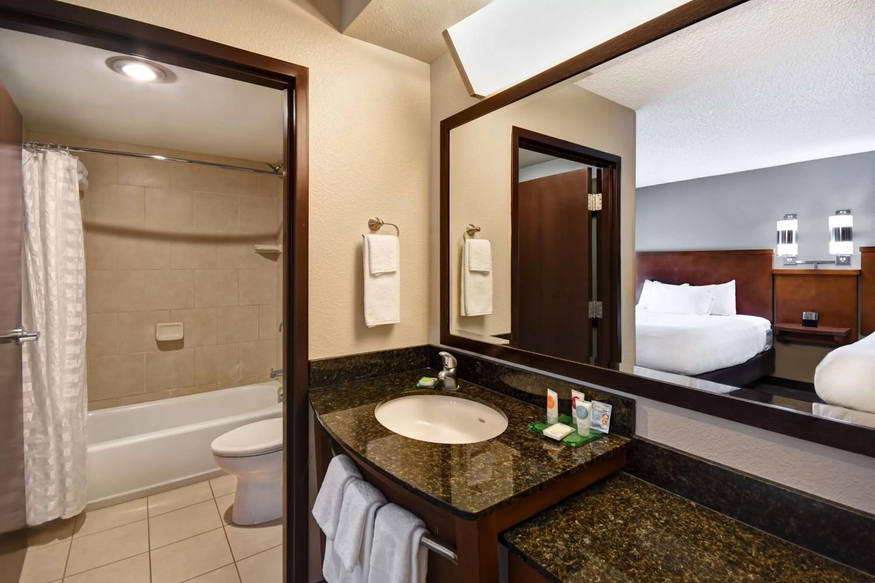 Bathroom, Bed in Hyatt Place Phoenix Gilbert