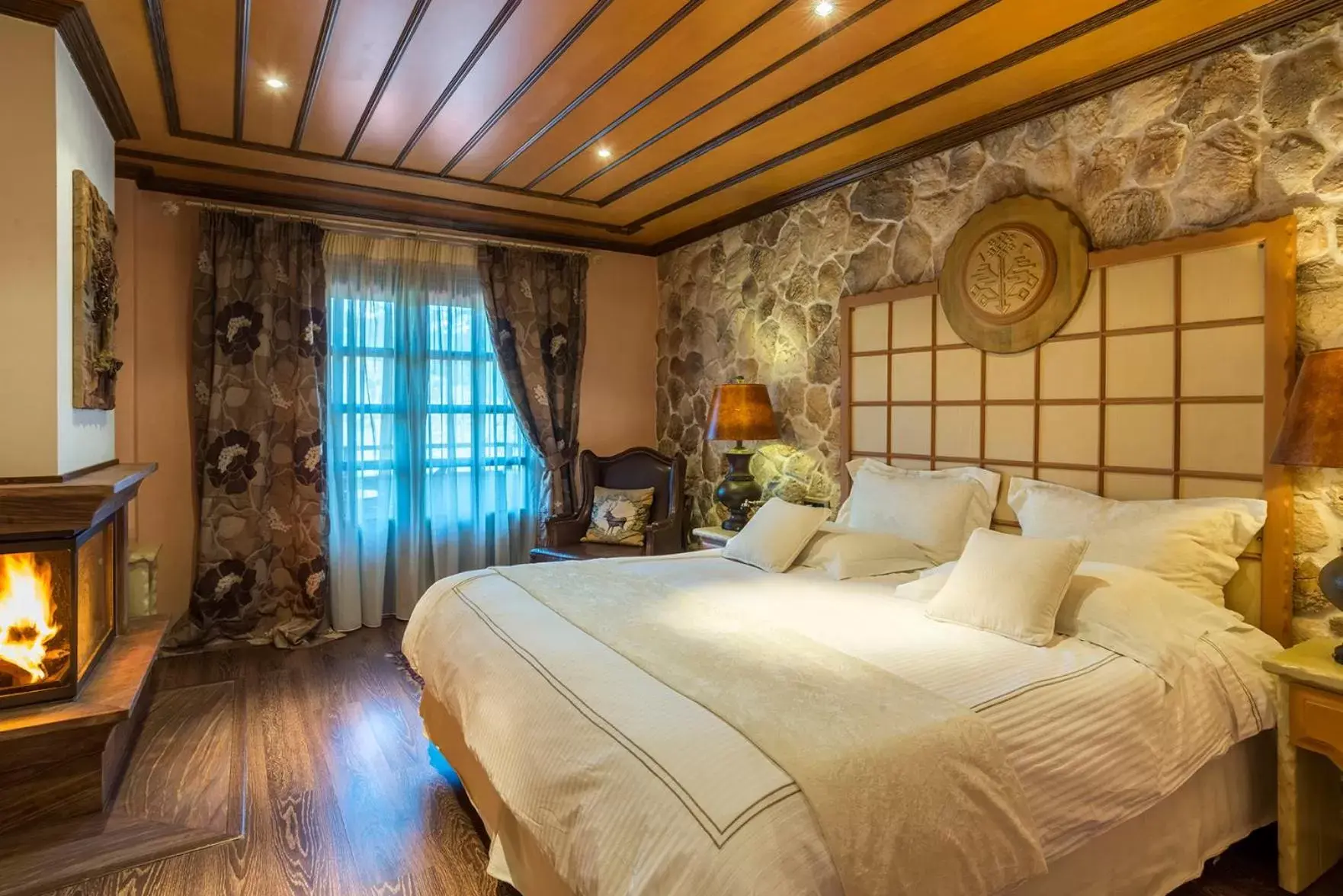 Photo of the whole room, Bed in AROMA DRYOS SPA & ECO Hotel