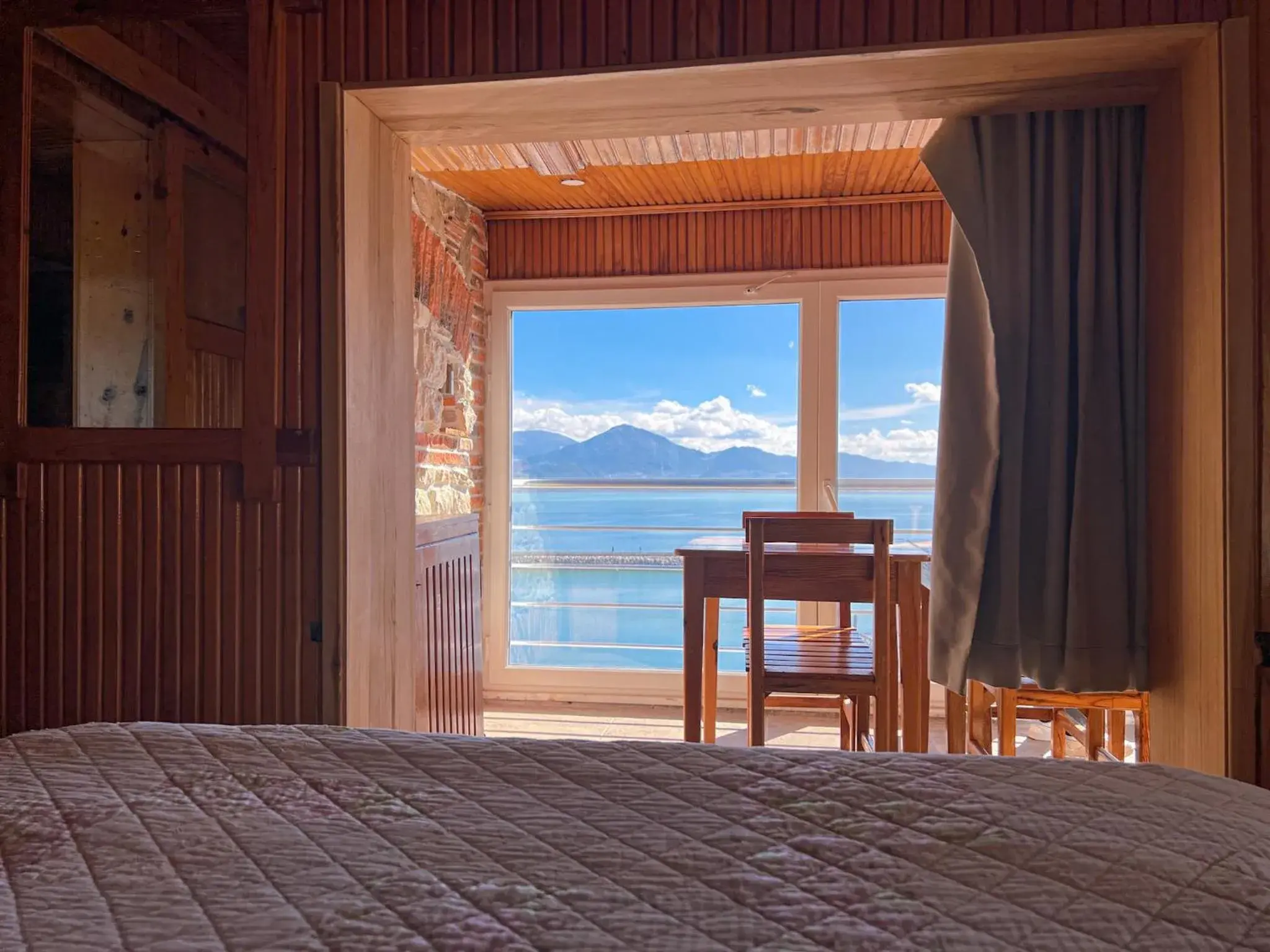 Bed, Mountain View in Lale Pension                                                                                