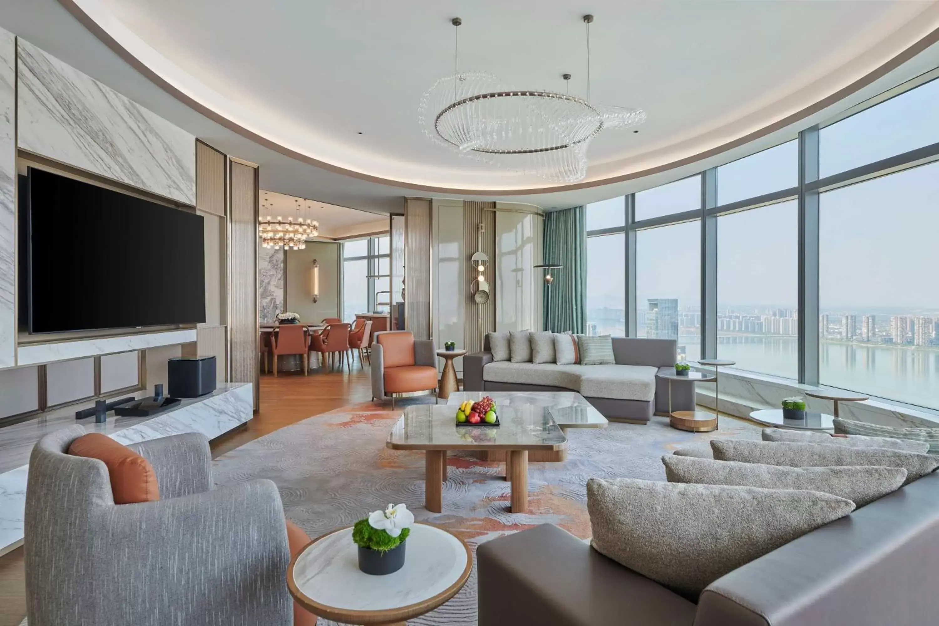 Living room, Seating Area in Hilton Changsha Riverside