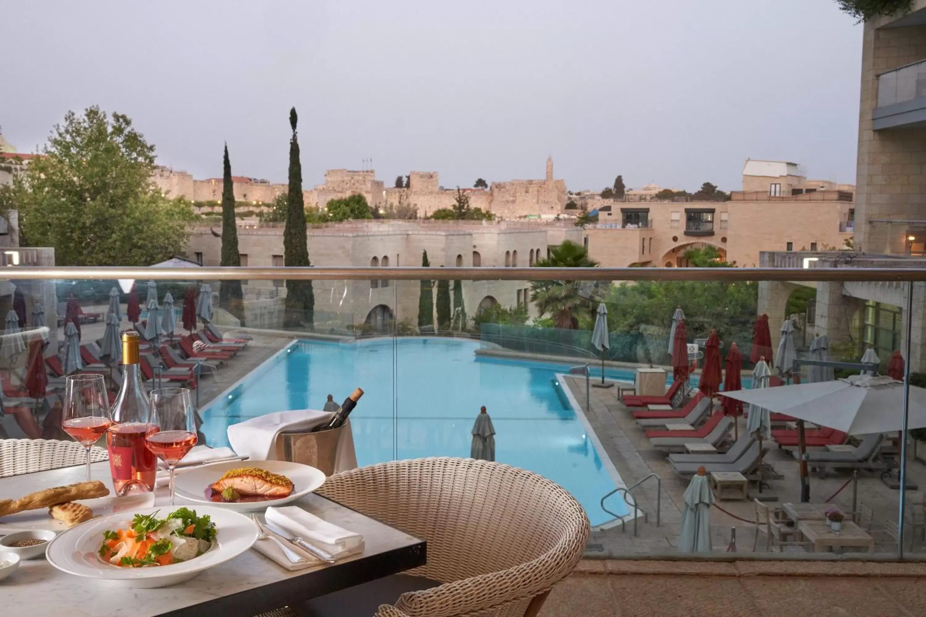 Restaurant/places to eat, Pool View in The David Citadel Jerusalem