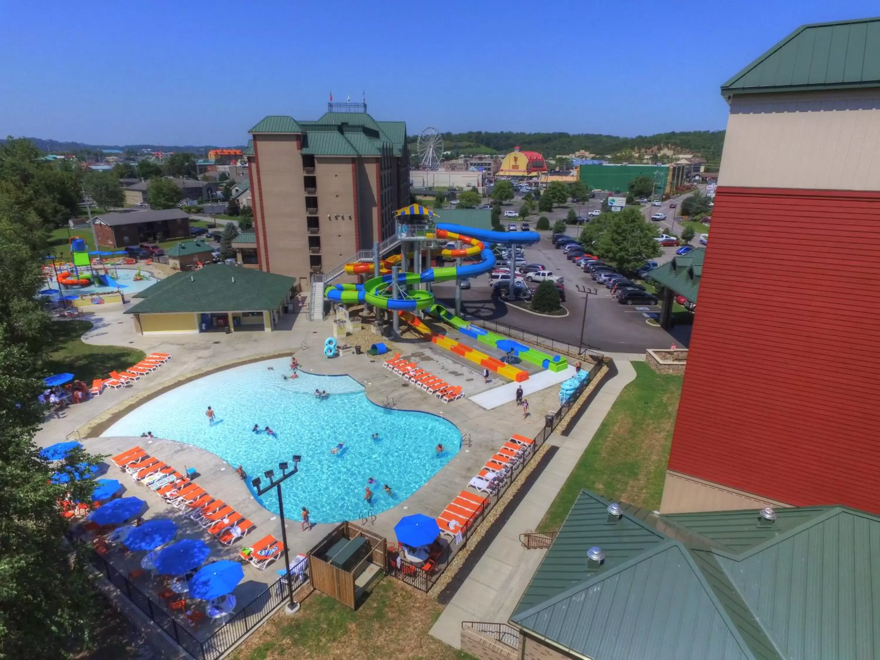 Bird's eye view, Pool View in Country Cascades Waterpark Resort